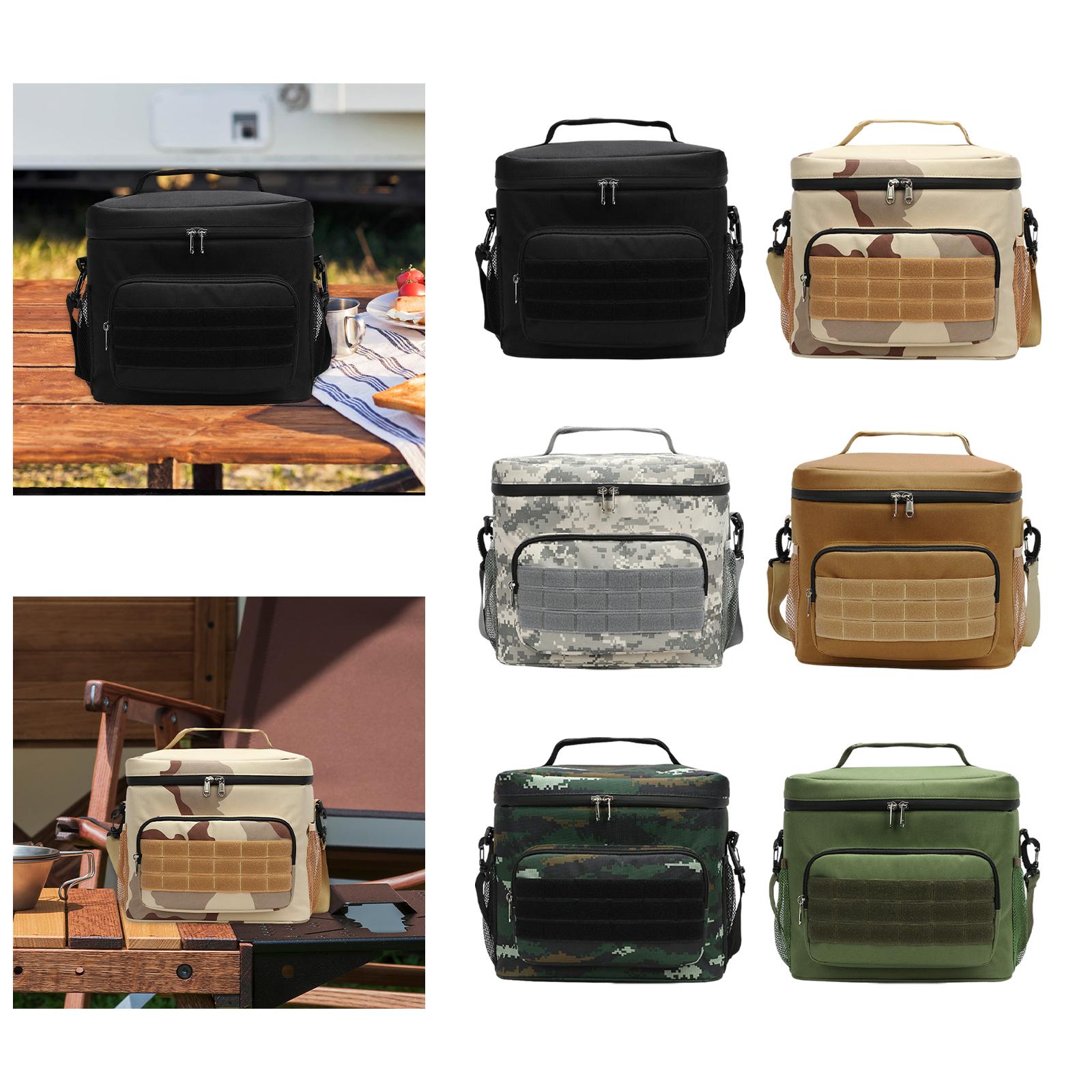 Insulated Thermal Lunch Box Food Box Storage Bags for Outdoor Working Hiking black