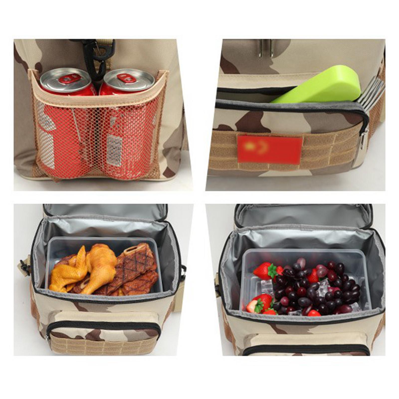 Insulated Thermal Lunch Box Food Box Storage Bags for Outdoor Working Hiking green