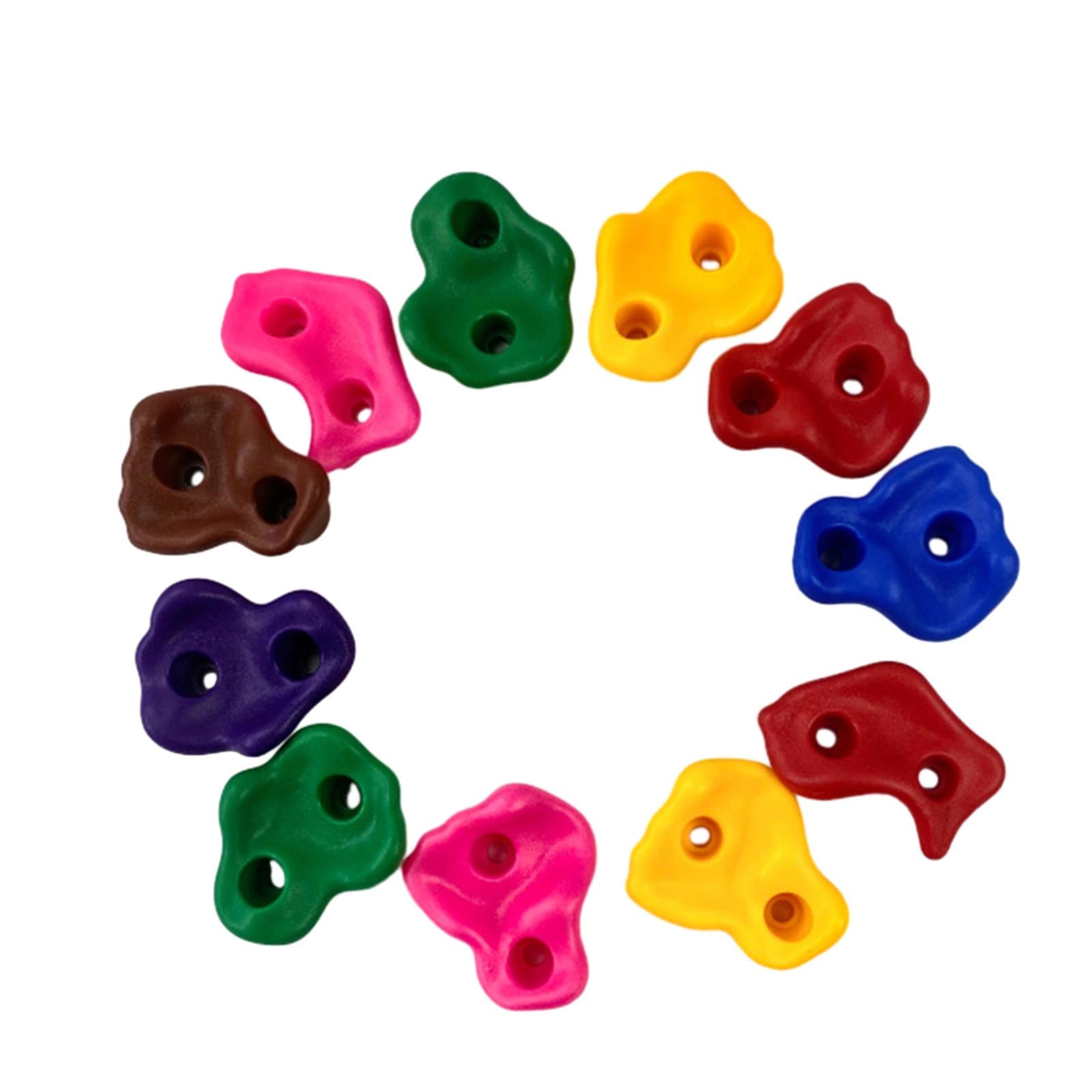 10 Pieces Rock Climbing Wall Holds Kids Toys for Tree House Outdoor Climbing no screws
