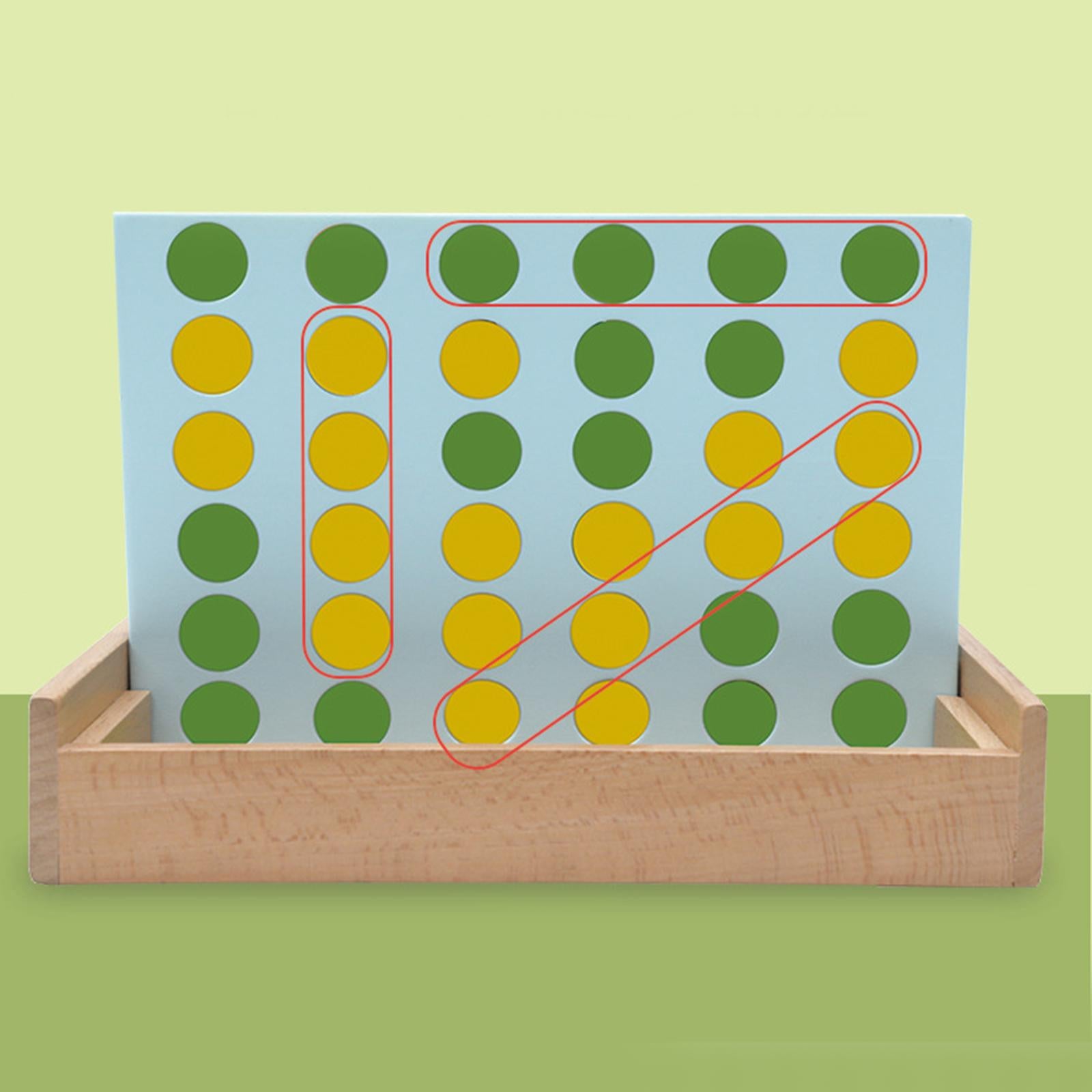 4 in A Row Wooden Board Game Educational Toy for 6 Years Old Kids Boys Girls