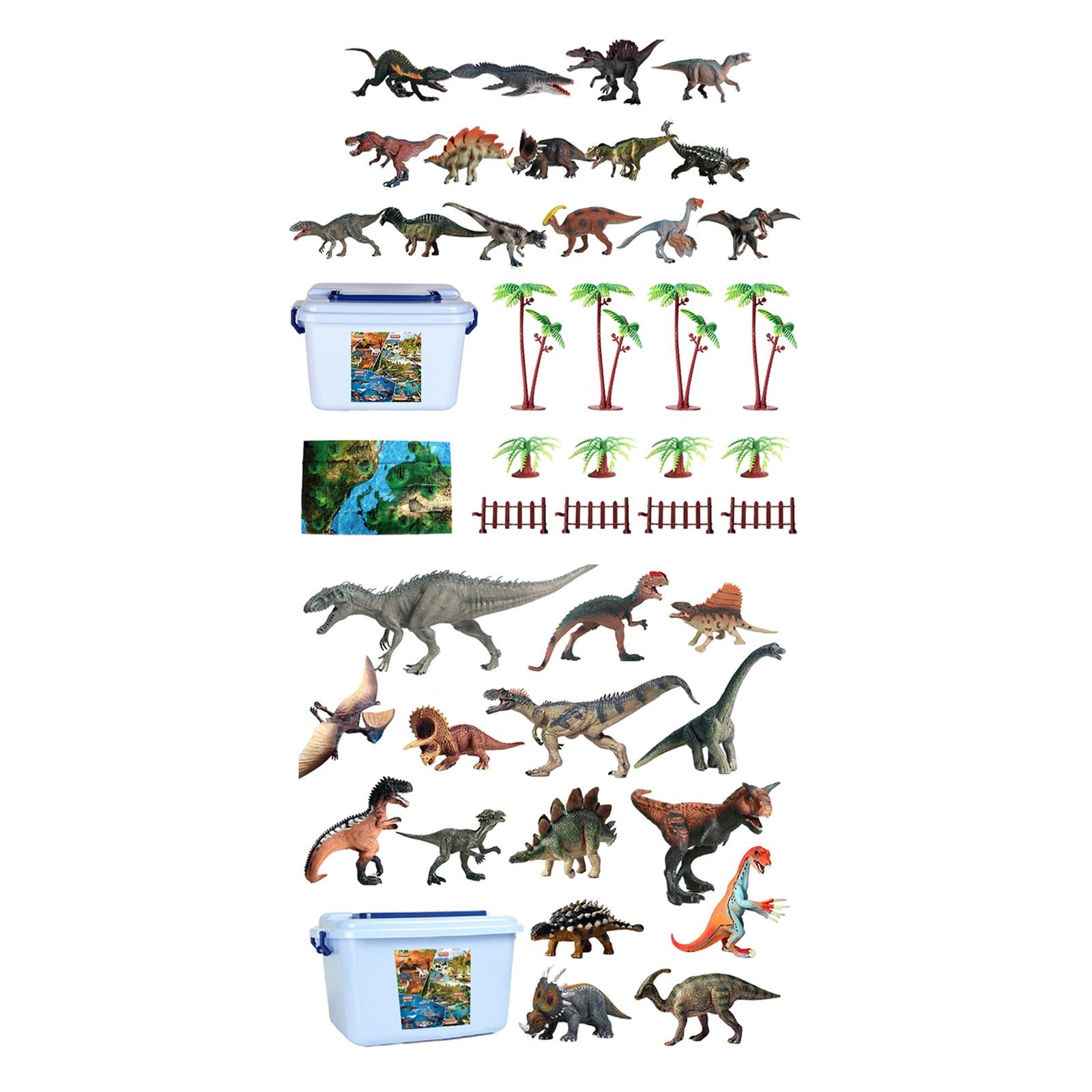 15x Toddlers Dinosaur Toys Wildlife Animal Figurine for New Year Cake Topper 15 dinosaur and accs