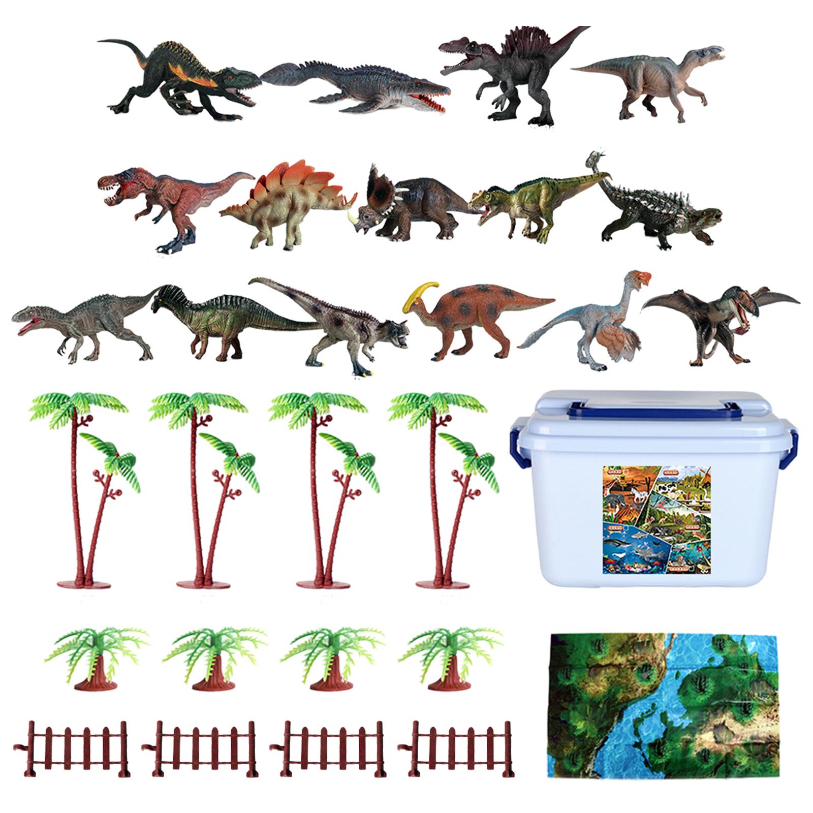 15x Toddlers Dinosaur Toys Wildlife Animal Figurine for New Year Cake Topper 15 dinosaur and accs