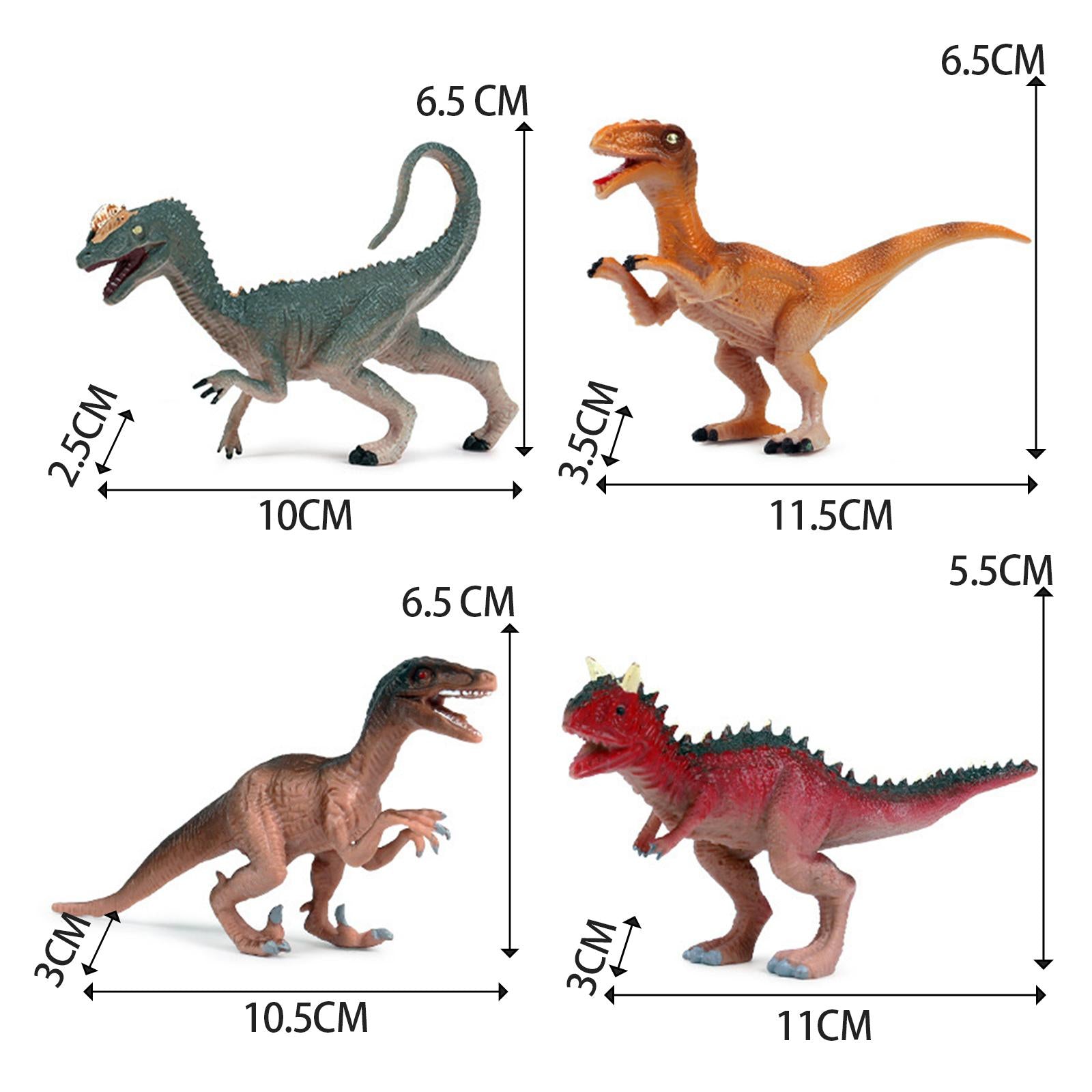 4 Pieces Dinosaur Figure Toy Animal Figurine Model for Party Favors Birthday Style A