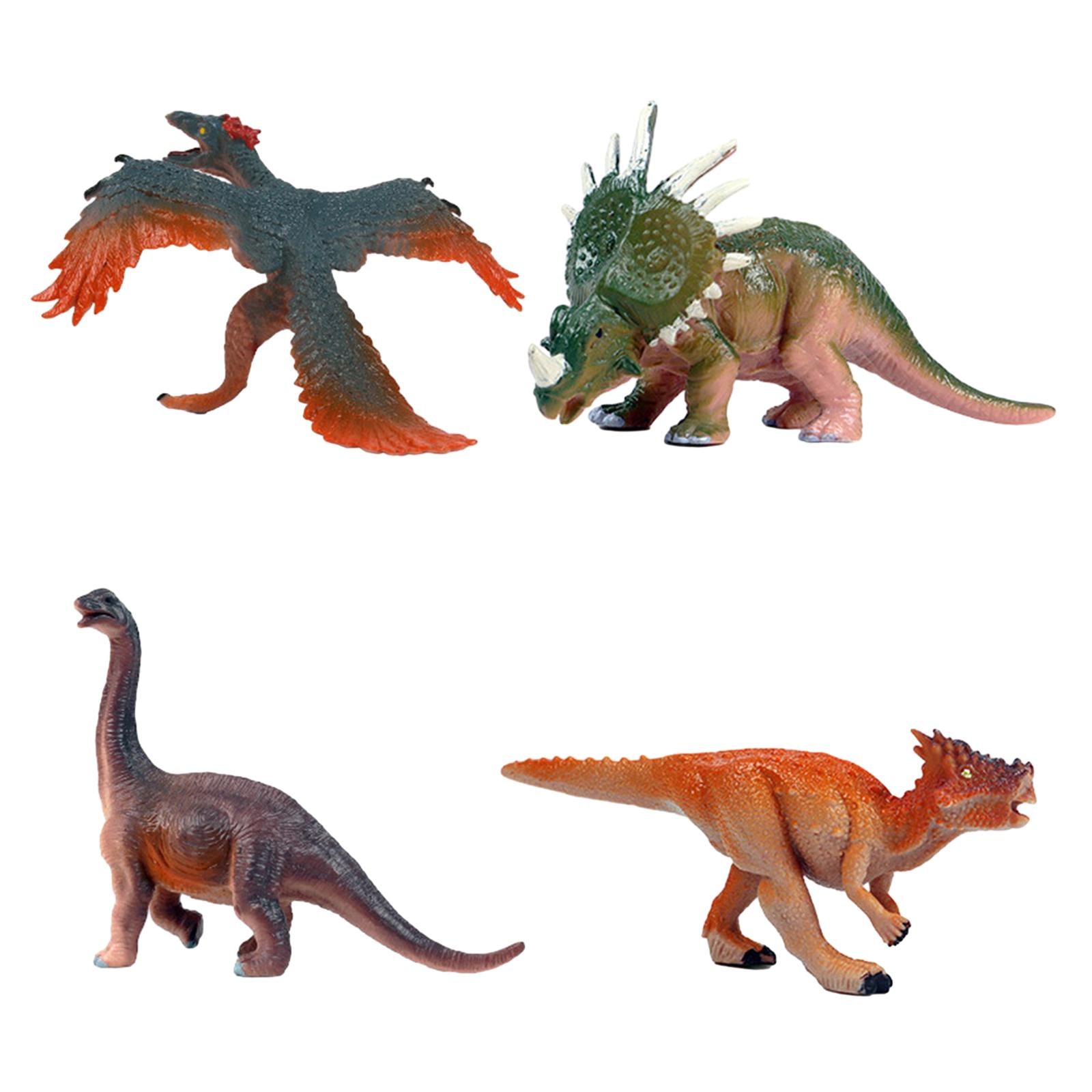 4 Pieces Dinosaur Figure Toy Animal Figurine Model for Party Favors Birthday Style B