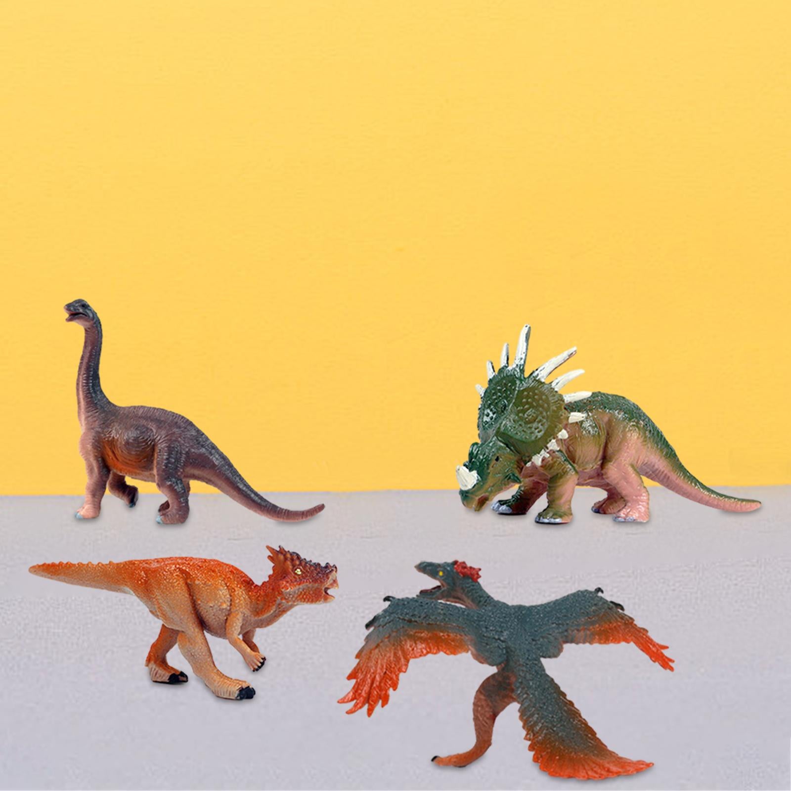 4 Pieces Dinosaur Figure Toy Animal Figurine Model for Party Favors Birthday Style B