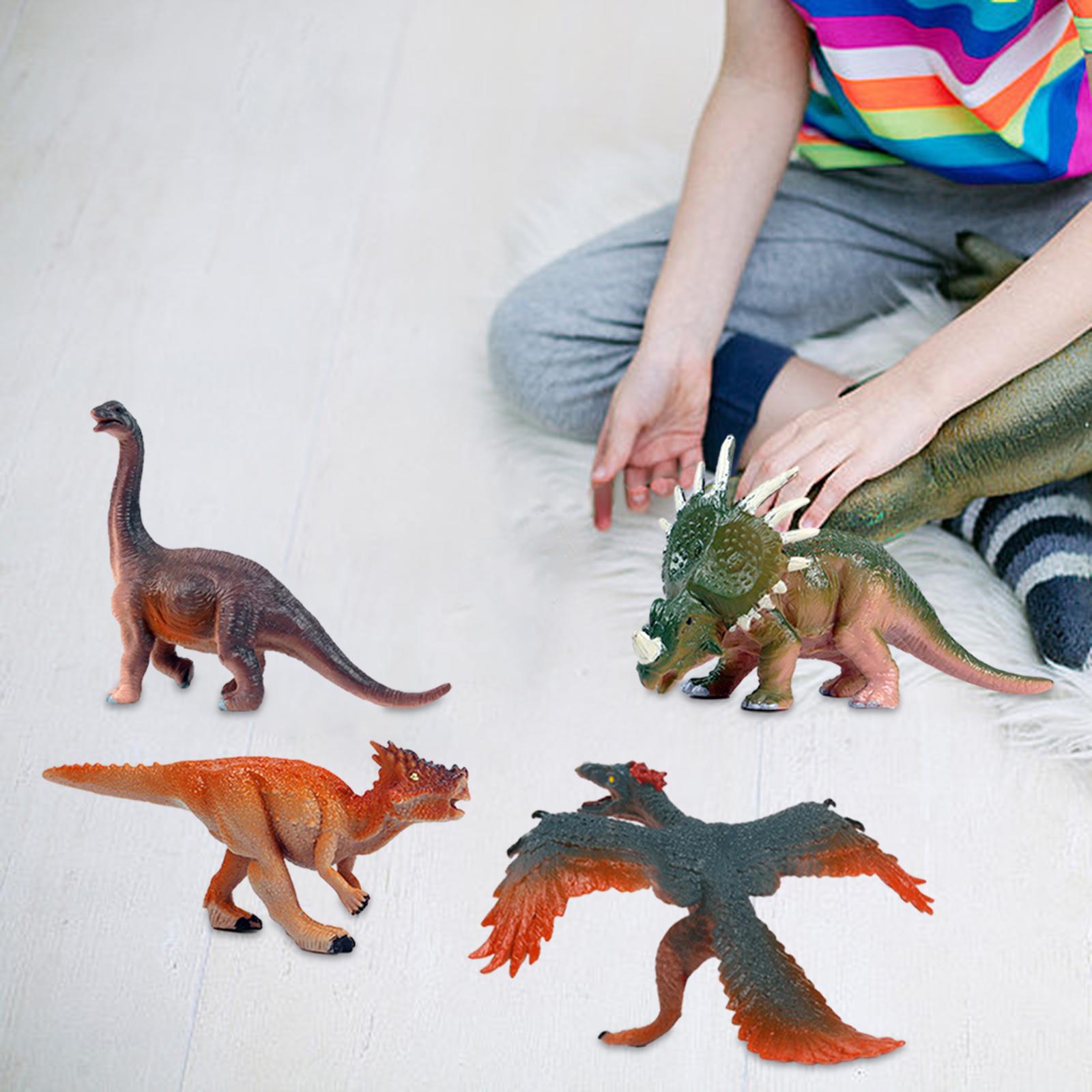 4 Pieces Dinosaur Figure Toy Animal Figurine Model for Party Favors Birthday Style B