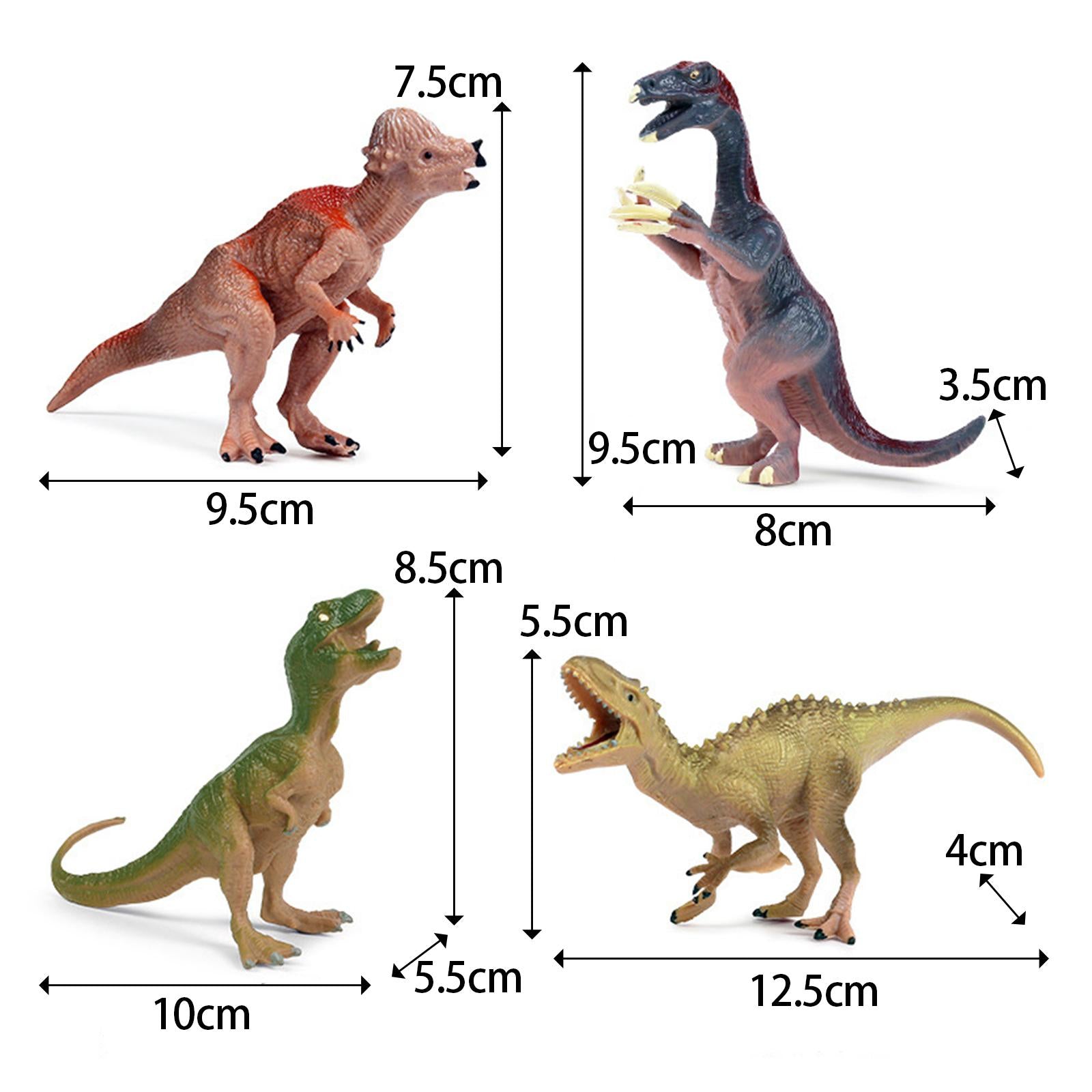 4 Pieces Dinosaur Figure Toy Animal Figurine Model for Party Favors Birthday Style C