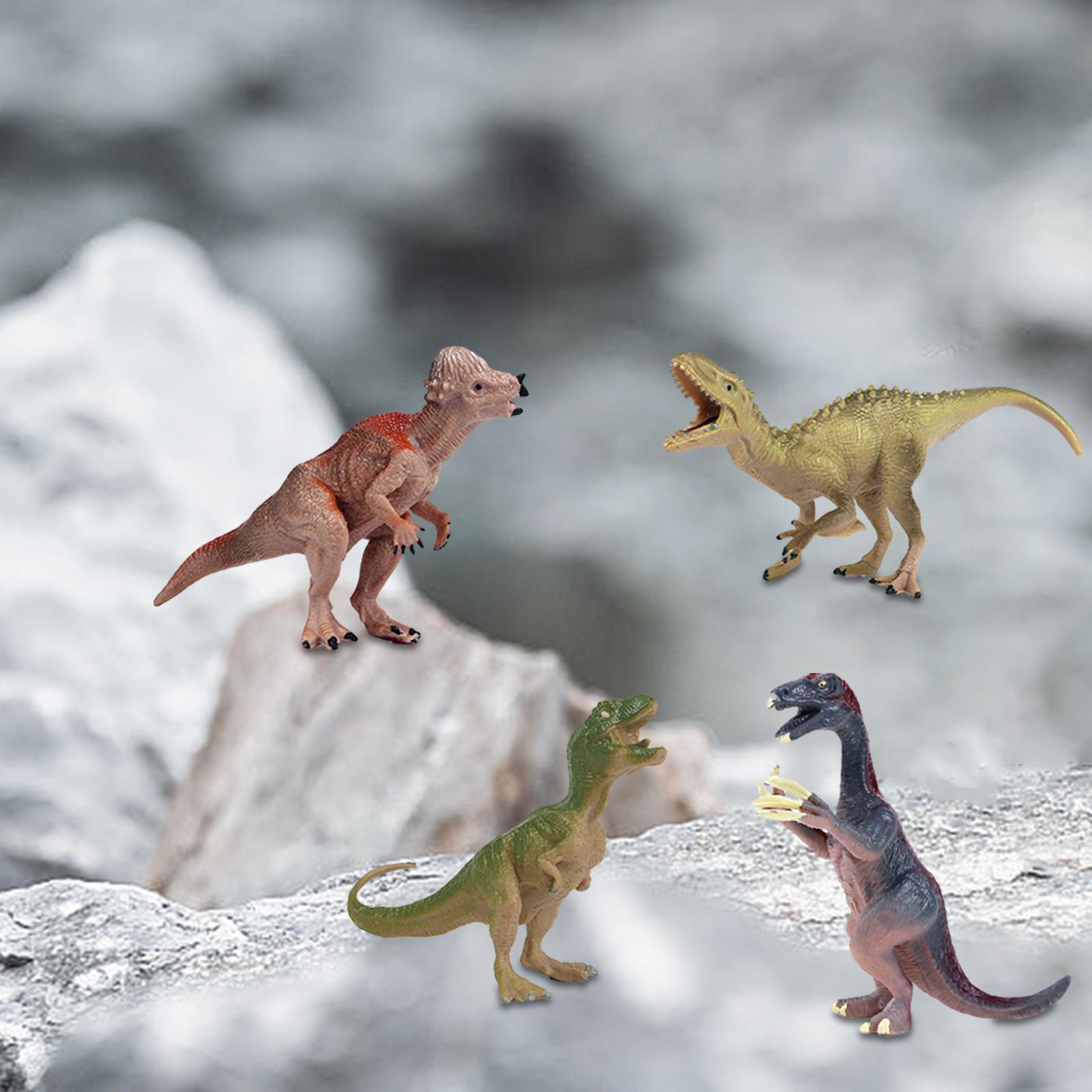 4 Pieces Dinosaur Figure Toy Animal Figurine Model for Party Favors Birthday Style C
