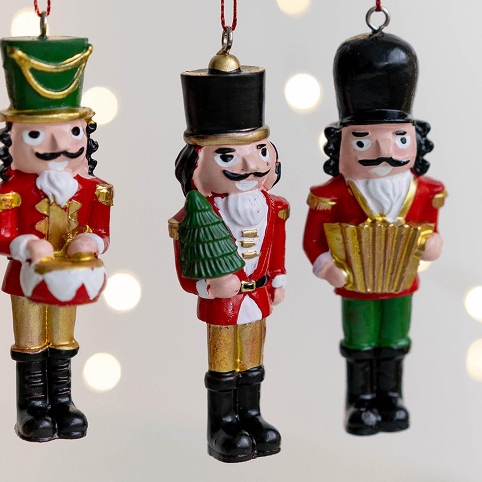 Decor Figures Nutcracker Soldier Hanging Decoration for Party Bedroom Indoor Style B