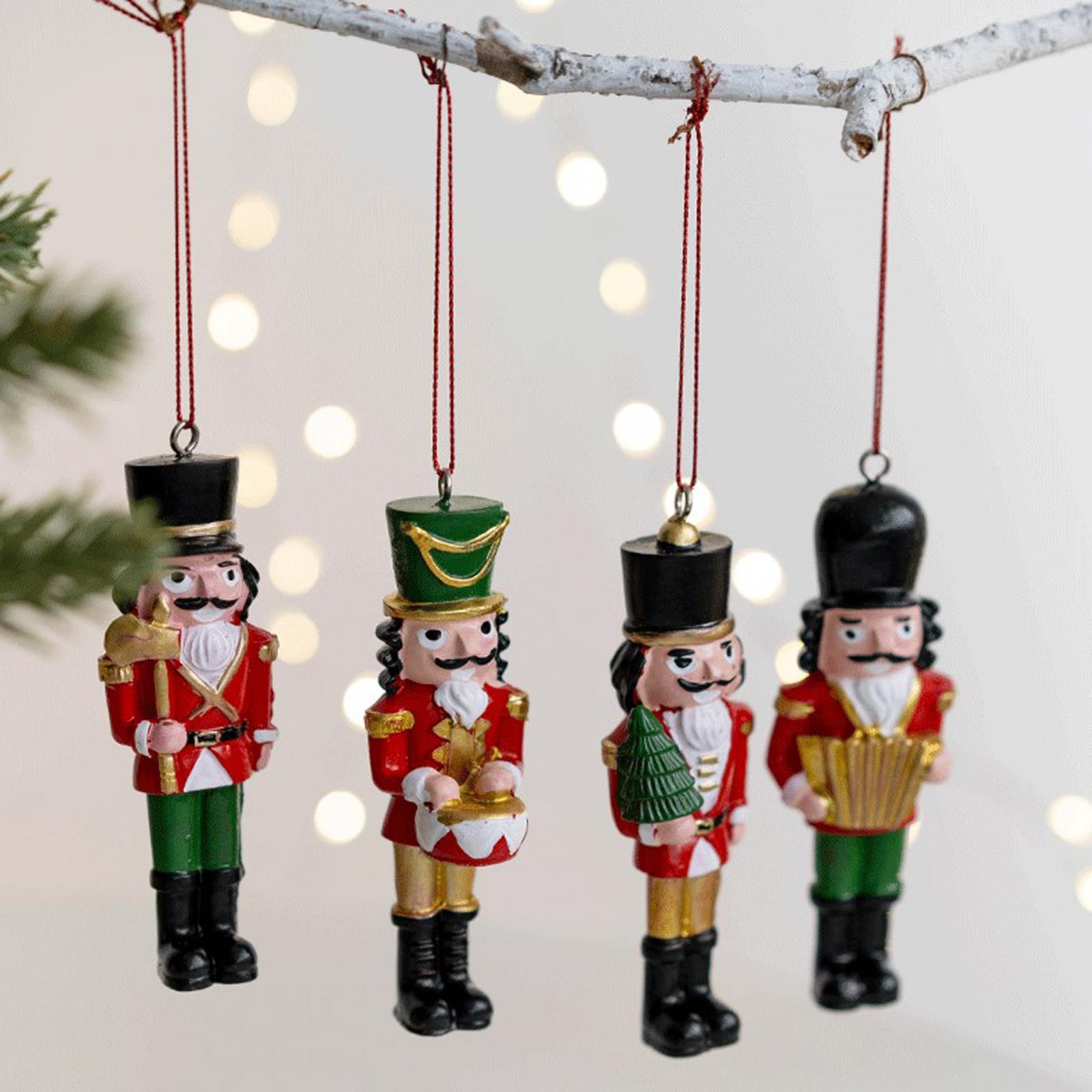 Decor Figures Nutcracker Soldier Hanging Decoration for Party Bedroom Indoor Style C