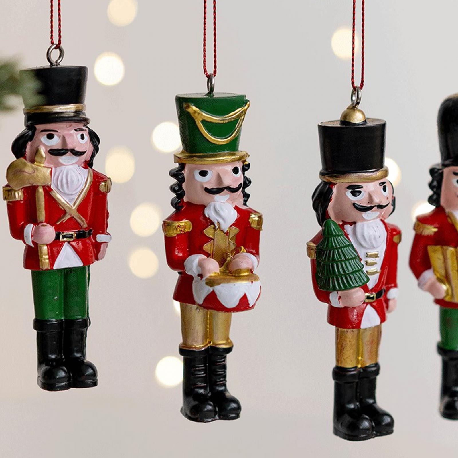 Decor Figures Nutcracker Soldier Hanging Decoration for Party Bedroom Indoor Style D