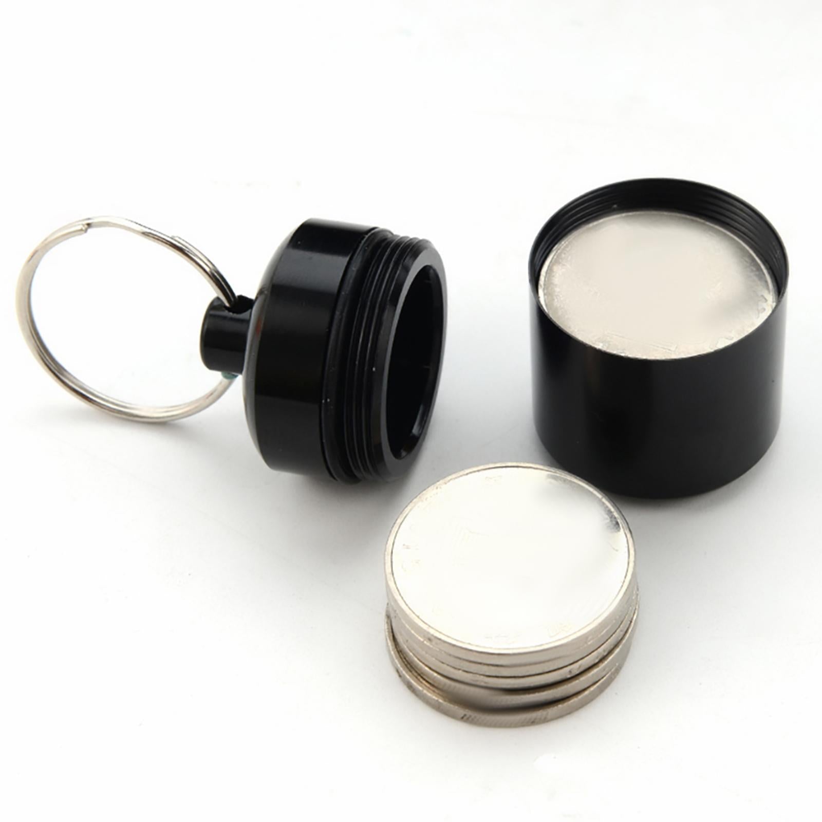 4xAluminum Pill Keychain Container Creams Earplug for Biking Traveling Outdoor