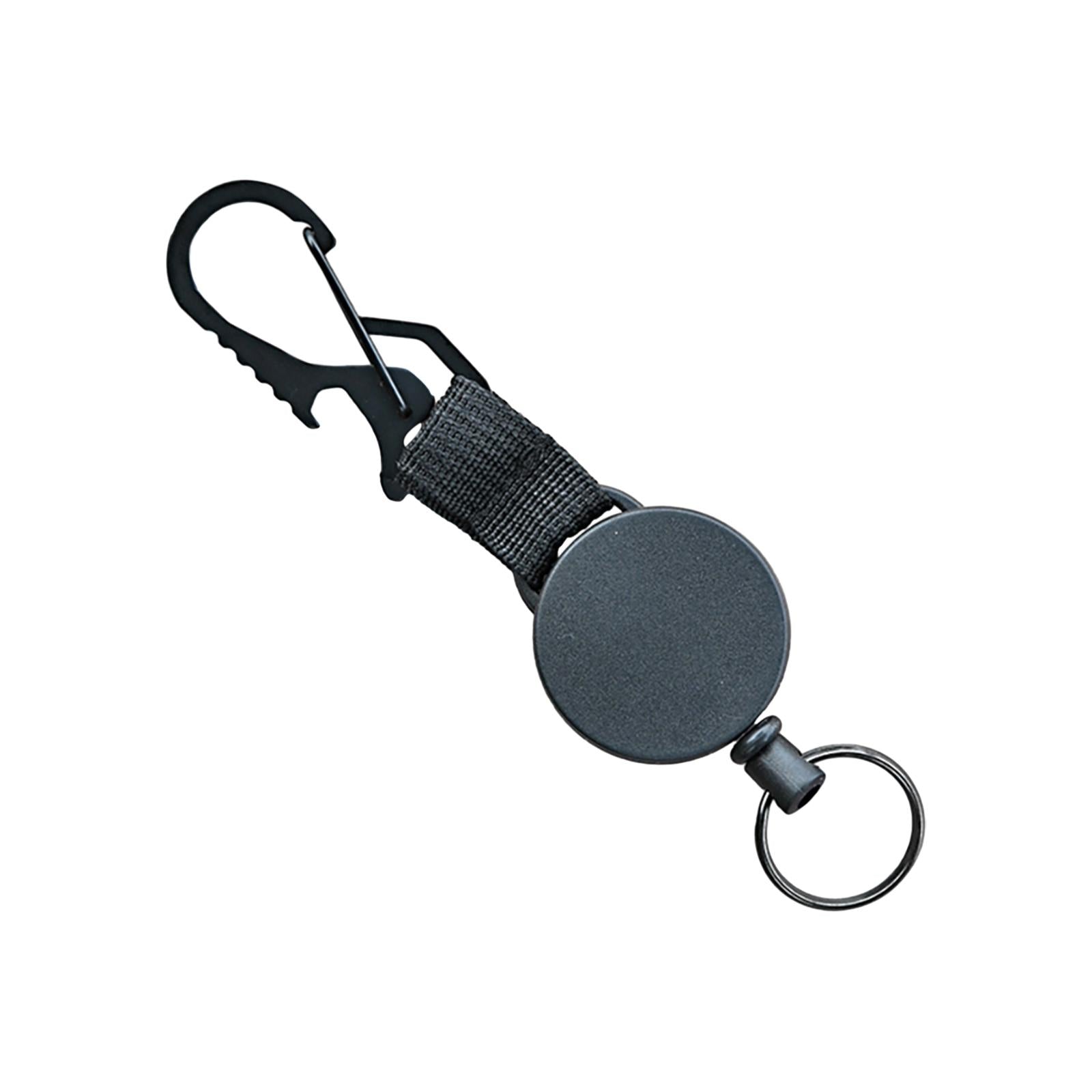 2xRetractable Keychain Carabiner for Mountaineering Camping Outdoor Activities
