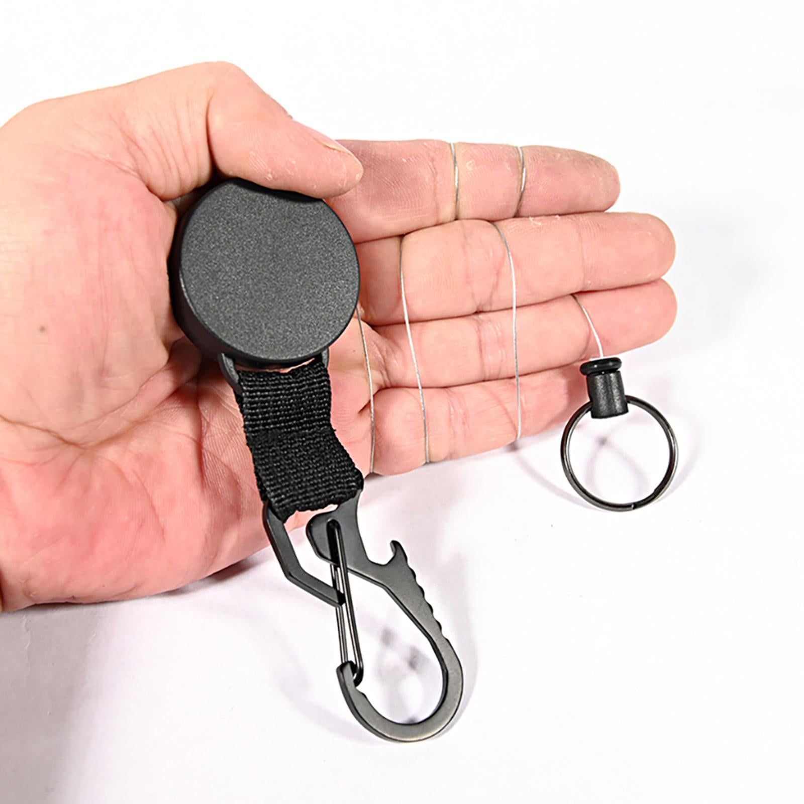 3xRetractable Keychain Carabiner for Mountaineering Camping Outdoor Activities