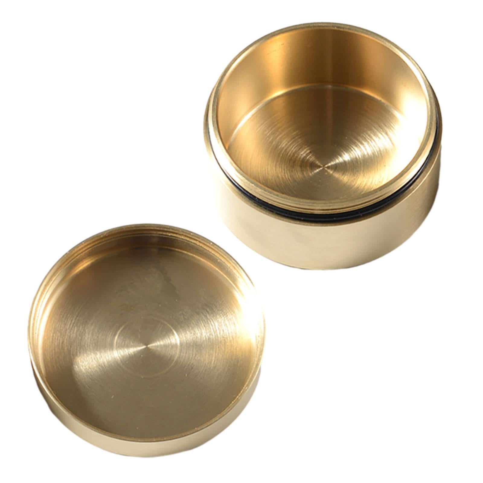 Brass Pill Case Metal Dustproof Coins Round Pill Box for Pill Camping Working