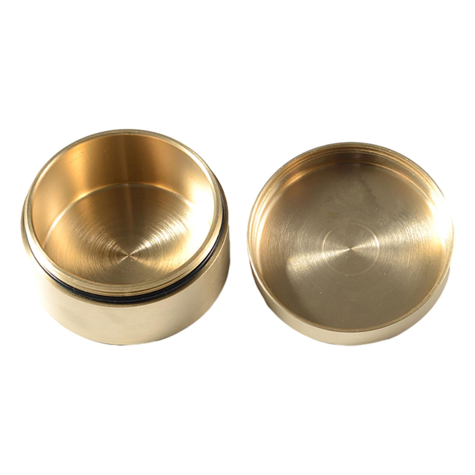 Brass Pill Case Metal Dustproof Coins Round Pill Box for Pill Camping Working
