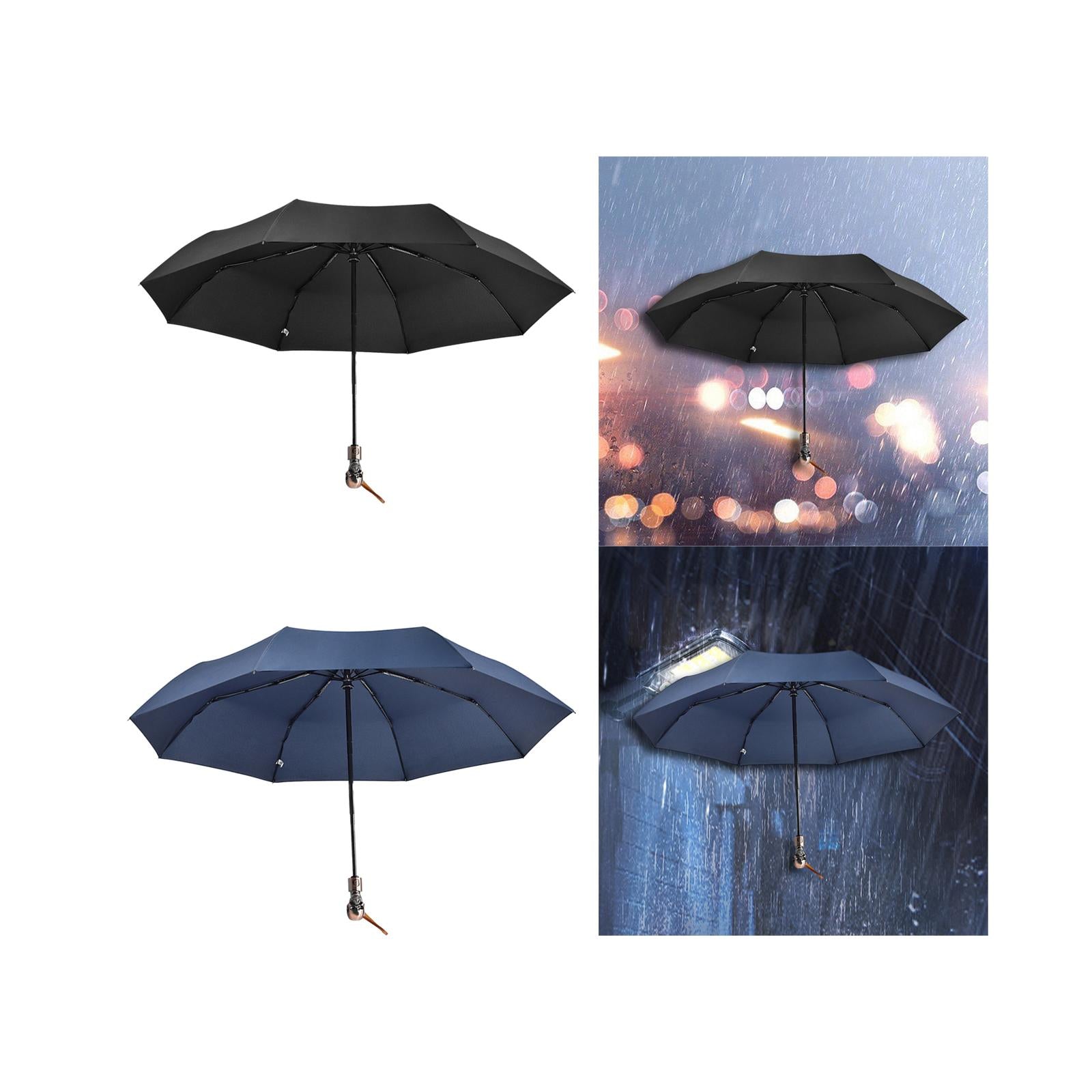 Skull Folding Umbrella Umbrella for Sun Rain for Summer Beach Travel Outdoor black