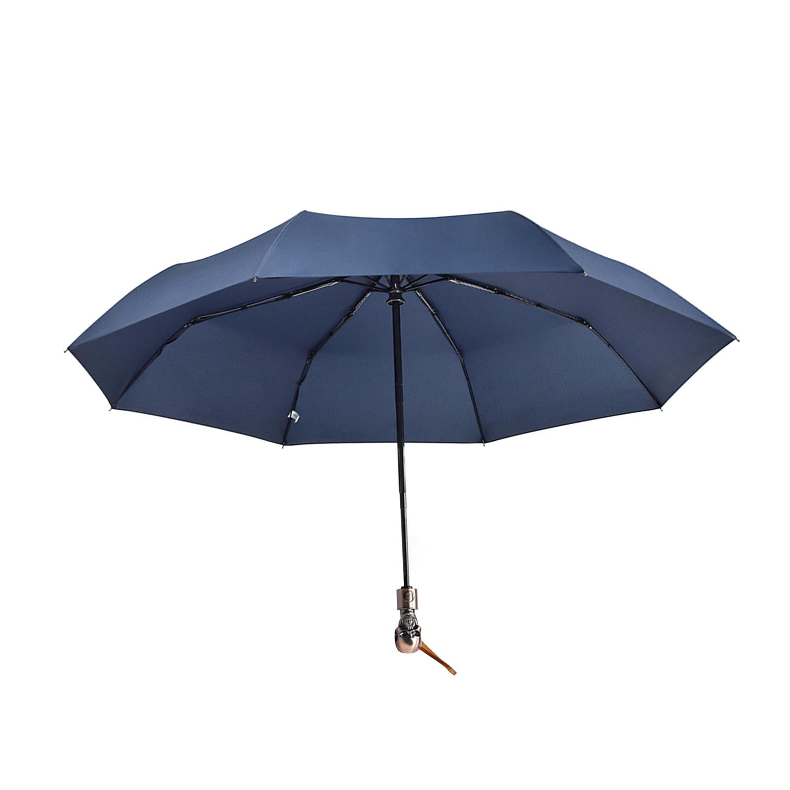 Skull Folding Umbrella Umbrella for Sun Rain for Summer Beach Travel Outdoor blue