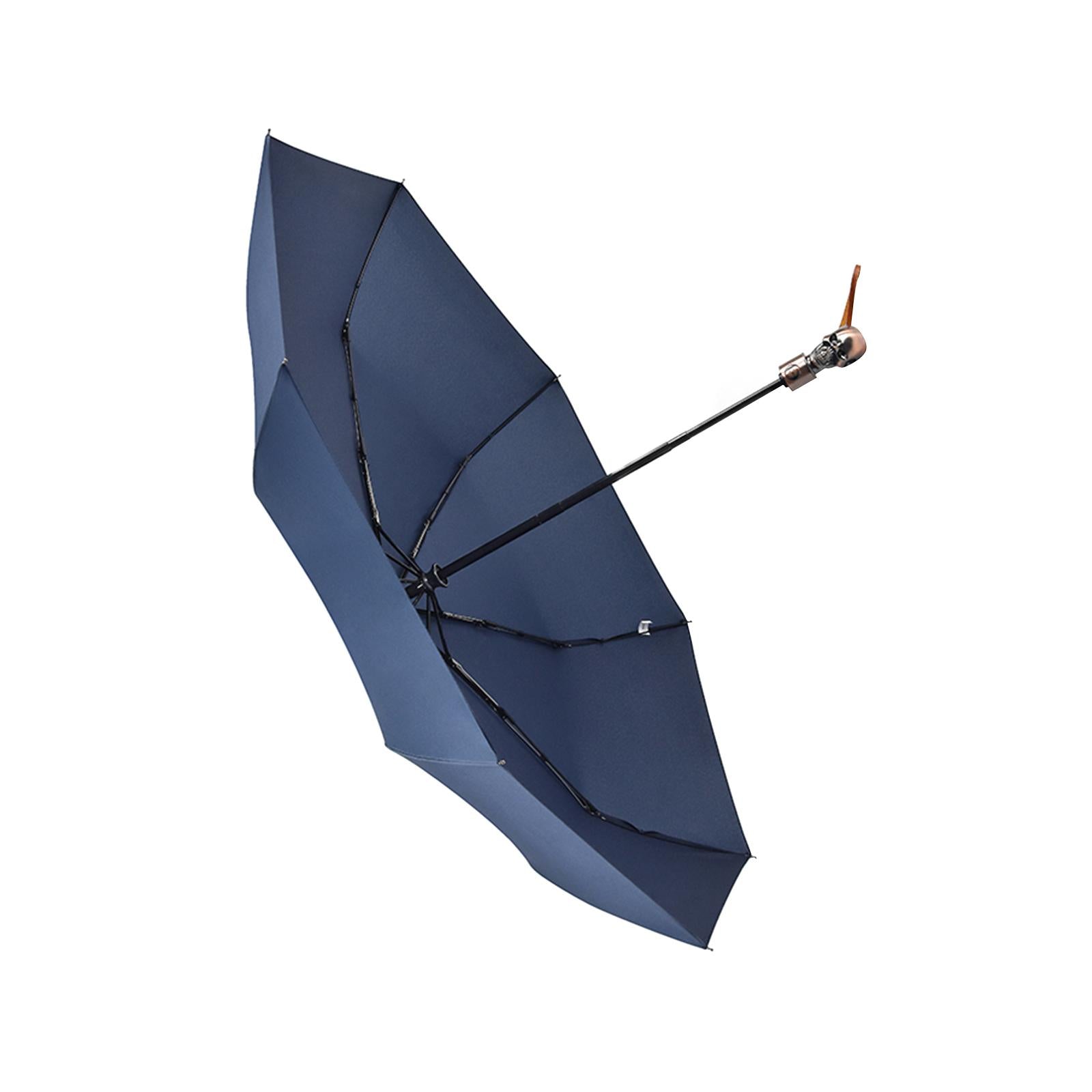 Skull Folding Umbrella Umbrella for Sun Rain for Summer Beach Travel Outdoor blue