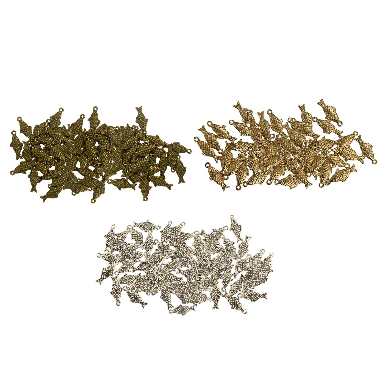 20 Pieces Animal Fish Charms for Handmade Crafts Anklets Bag Decoration silver