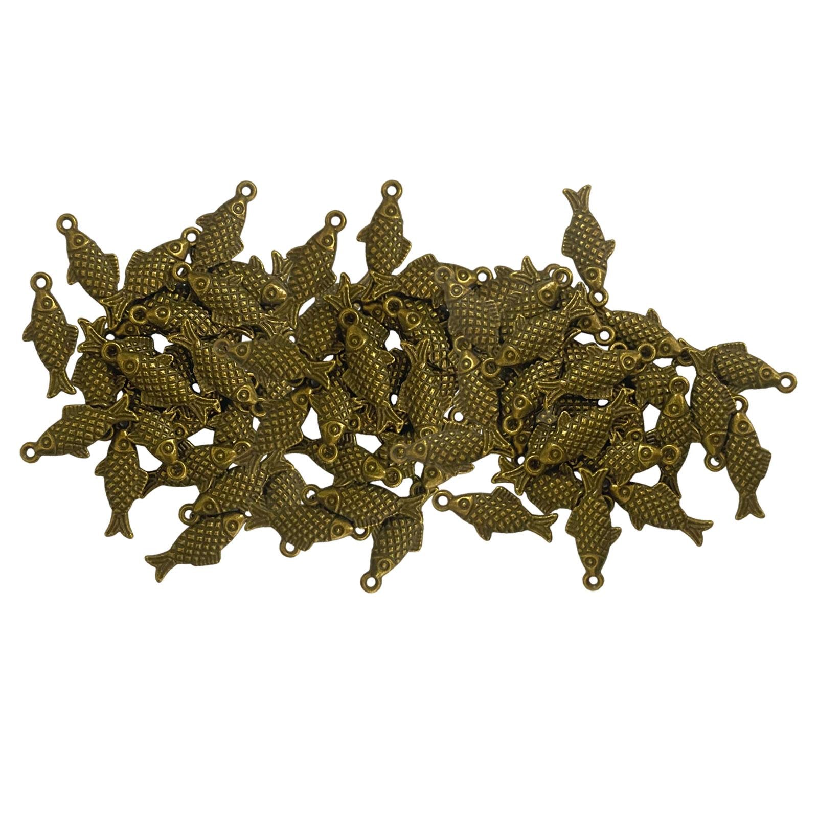 20 Pieces Animal Fish Charms for Handmade Crafts Anklets Bag Decoration bronze