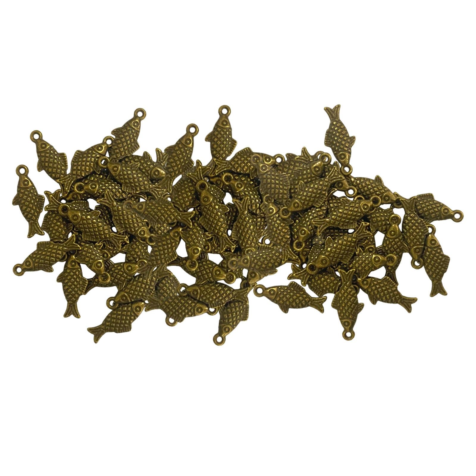 20 Pieces Animal Fish Charms for Handmade Crafts Anklets Bag Decoration bronze