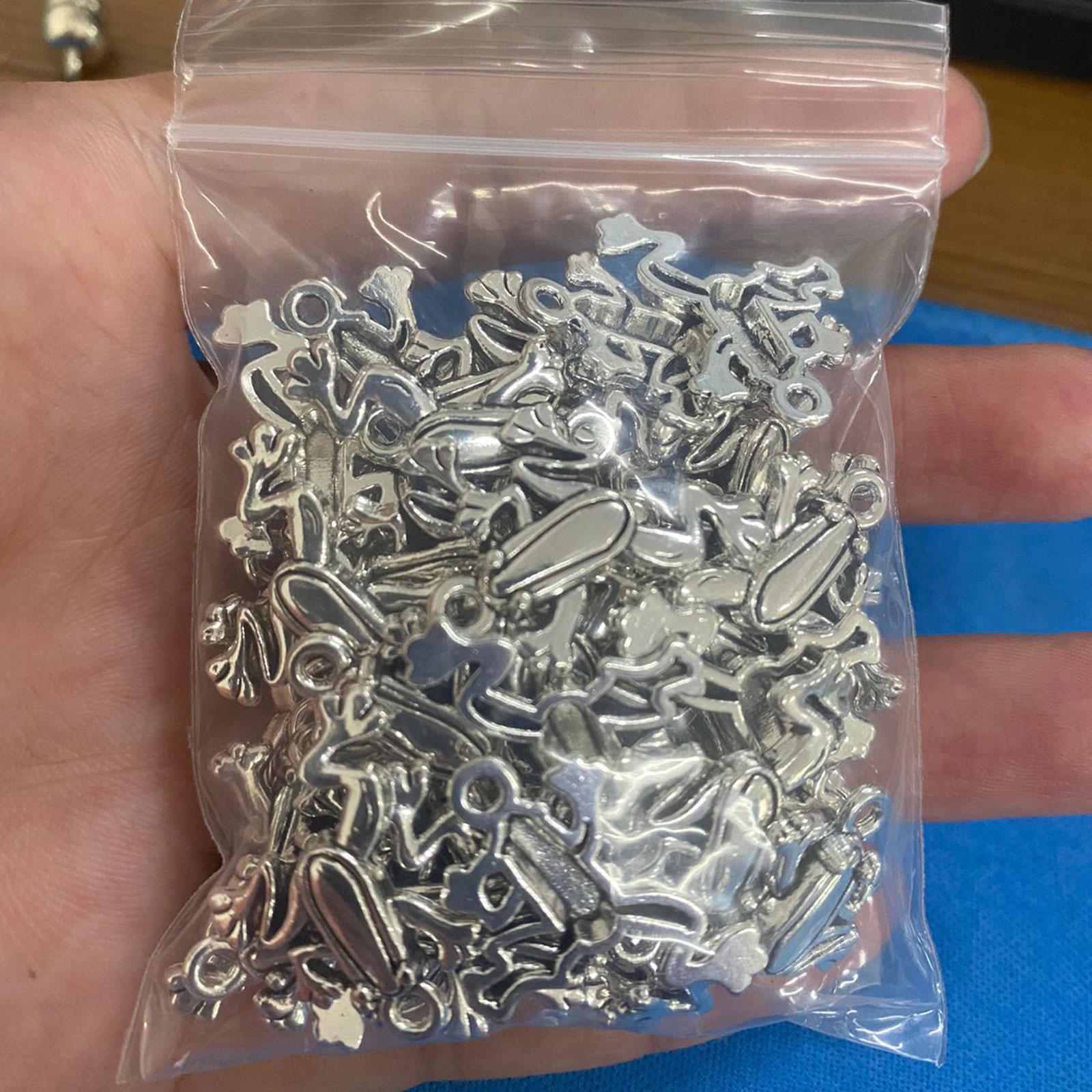 50x Frog Pendant Vintage Retro Style Alloy Pendants for DIY Jewelry Necklace Antique Argent