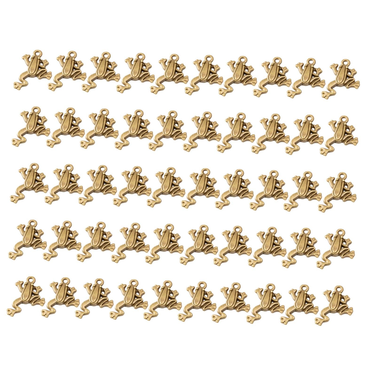 50x Frog Pendant Vintage Retro Style Alloy Pendants for DIY Jewelry Necklace Antique Bronze