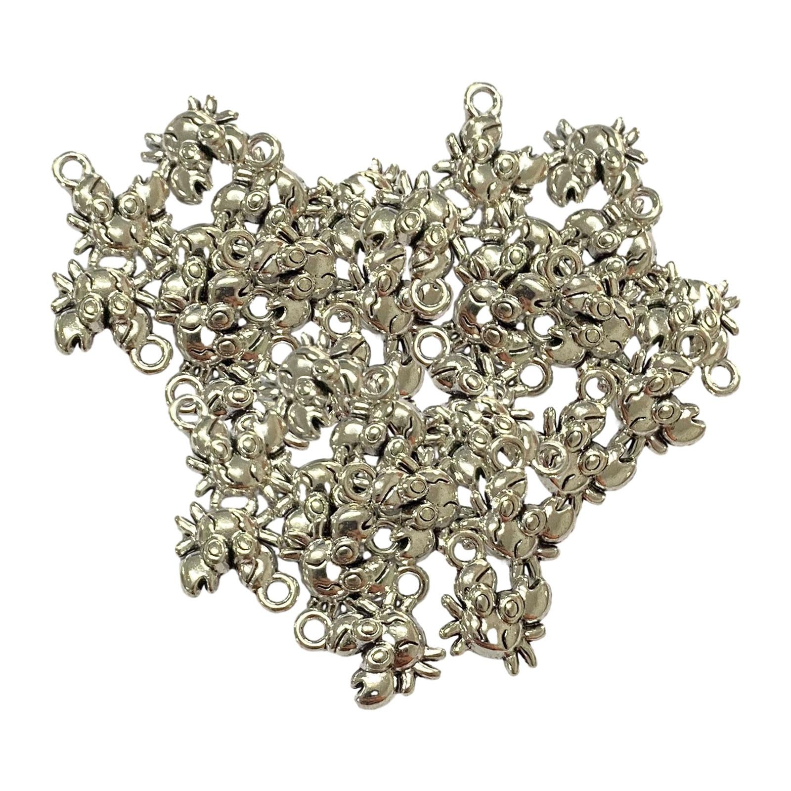 50 Pieces Jewelry DIY Charms for DIY Crafting Handmade Crafts Jewelry Making Silver