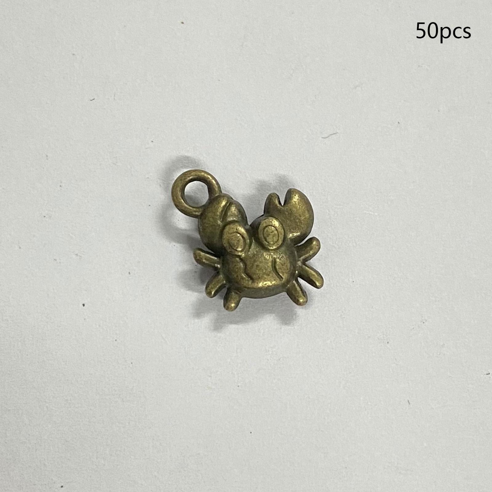 50 Pieces Jewelry DIY Charms for DIY Crafting Handmade Crafts Jewelry Making Copper