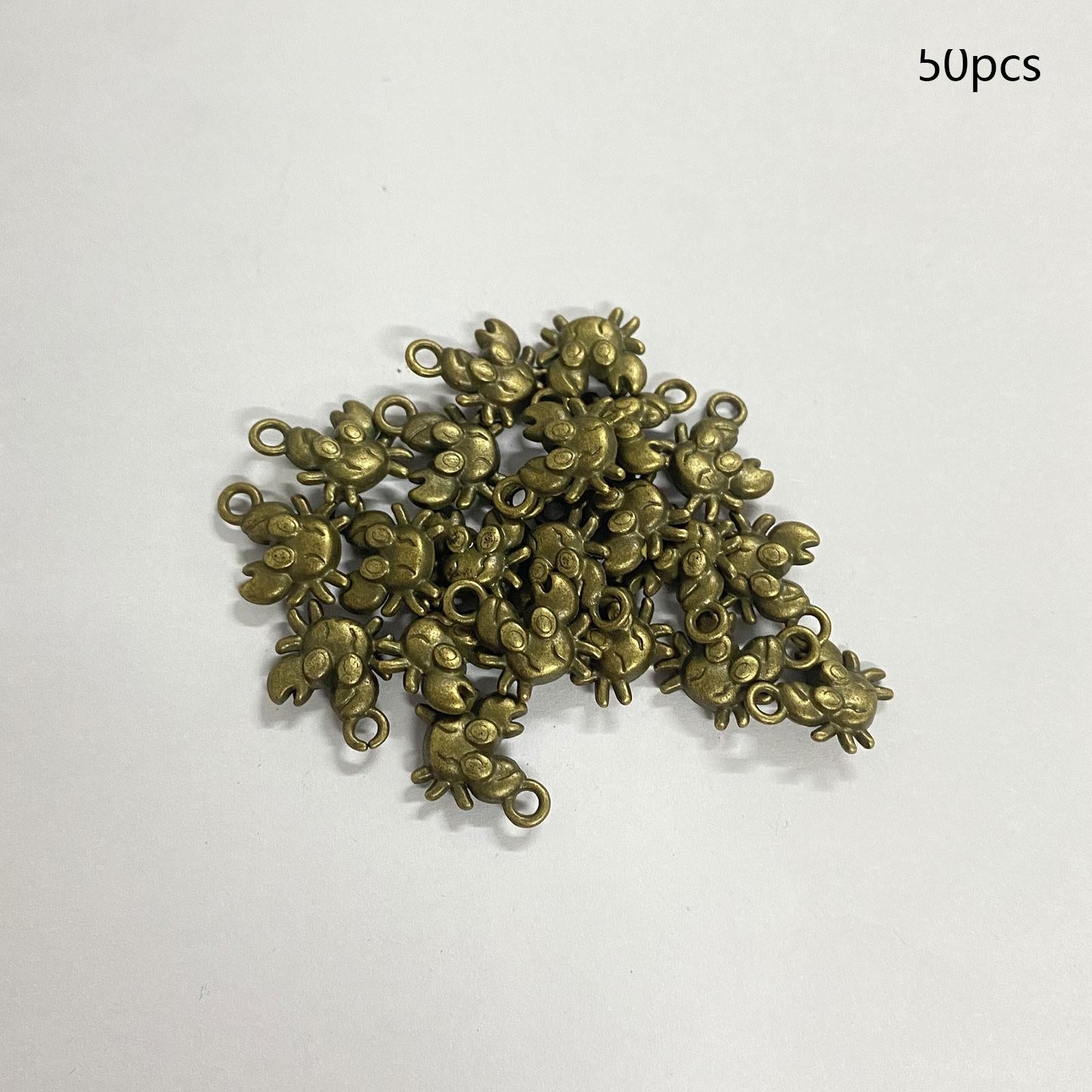 50 Pieces Jewelry DIY Charms for DIY Crafting Handmade Crafts Jewelry Making Copper