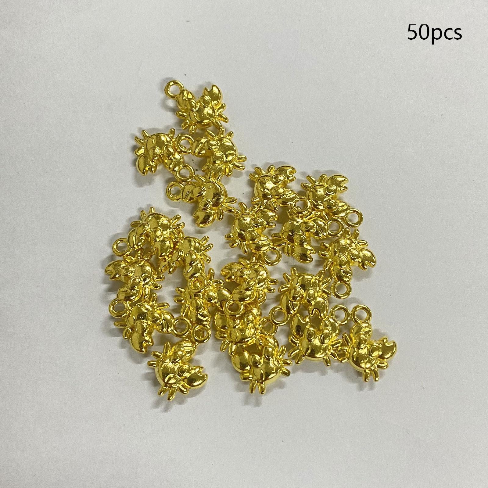 50 Pieces Jewelry DIY Charms for DIY Crafting Handmade Crafts Jewelry Making Golden