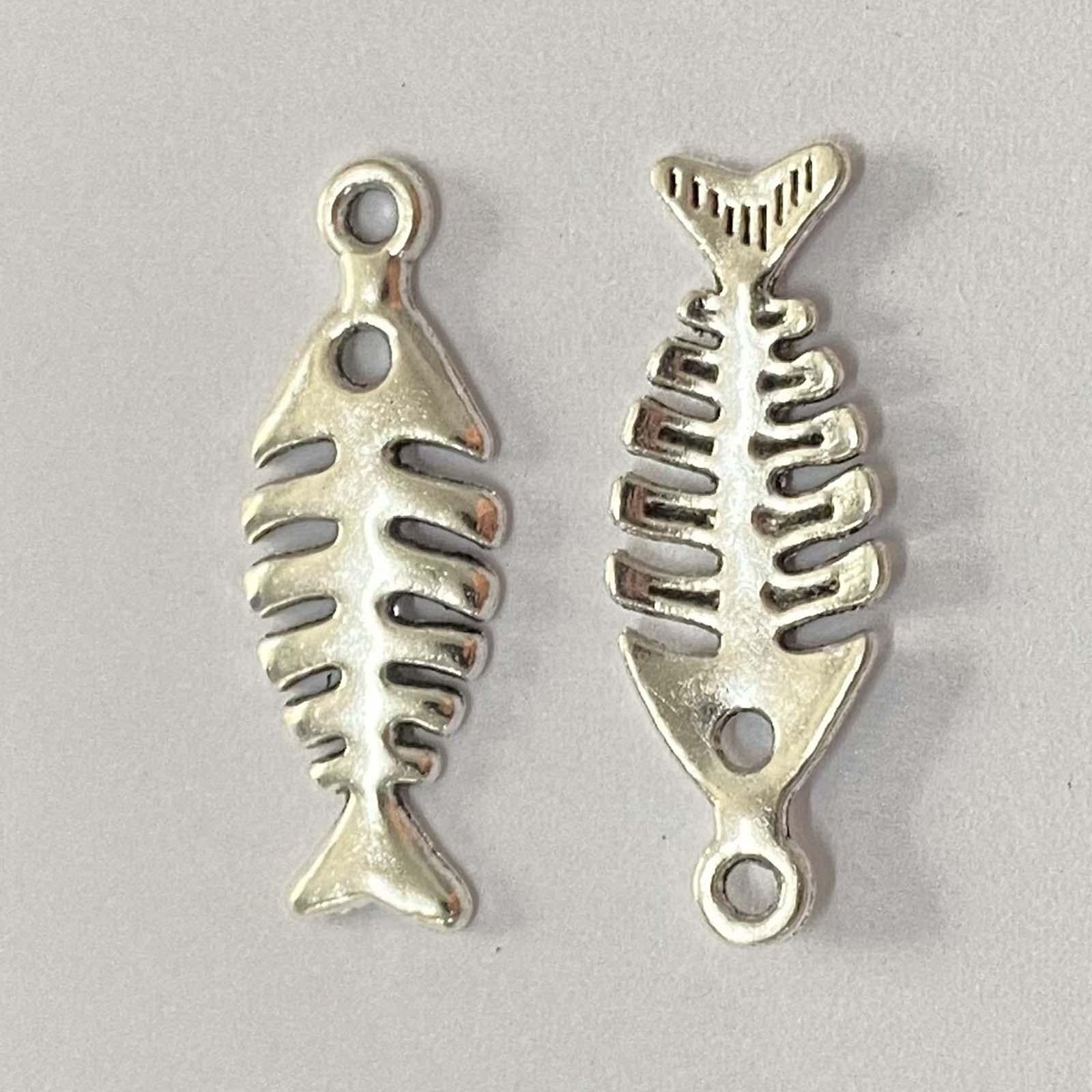 3x50Pcs Fish Charms Alloy Fish Pendant Charms for Earrings Necklace Accs Argent