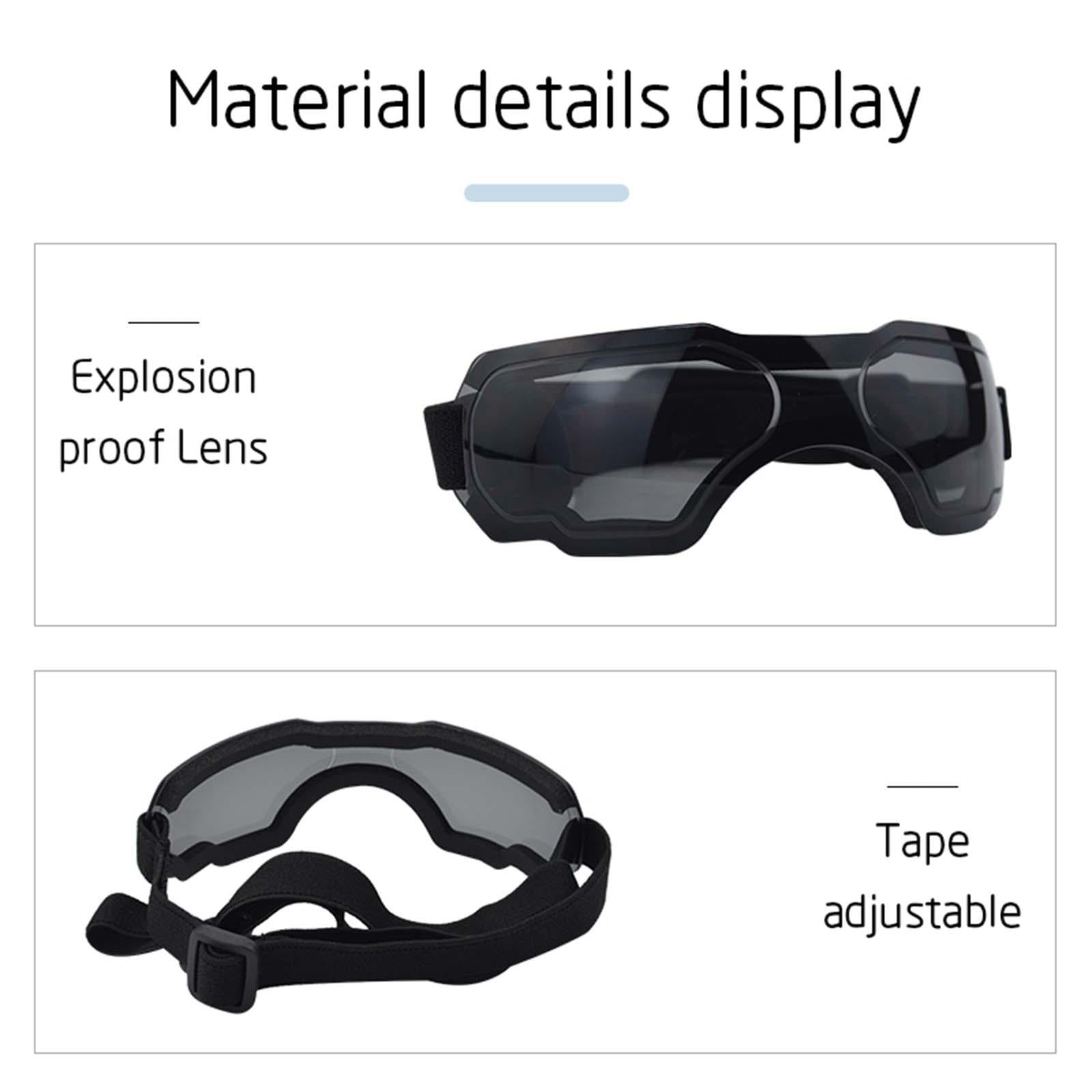 Dog Sunglasses Windproof AntiFog for Small to Medium Breed Dog Puppy Glasses black