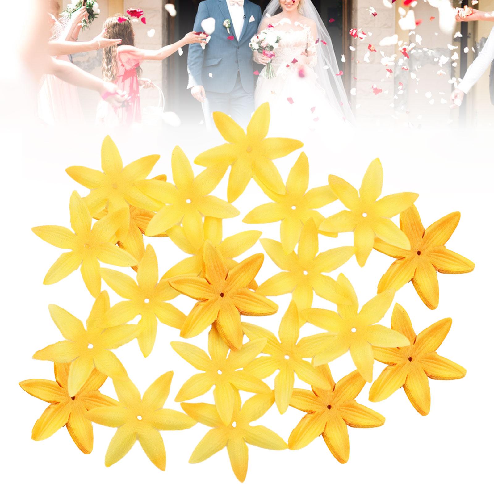 500 Pieces Silk Flower Petals DIY Making Fake Flower Heads for Wedding Dress yellow