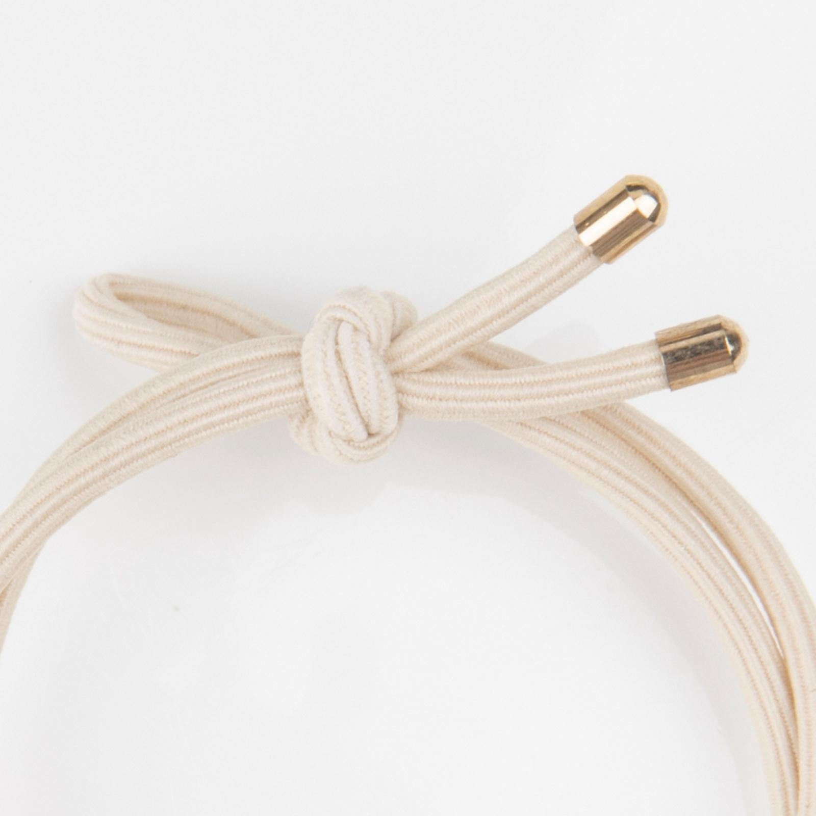 Hair Rubber Bands Fashionable Hair Ties with Beads for Makeup Workwear Daily Use beige