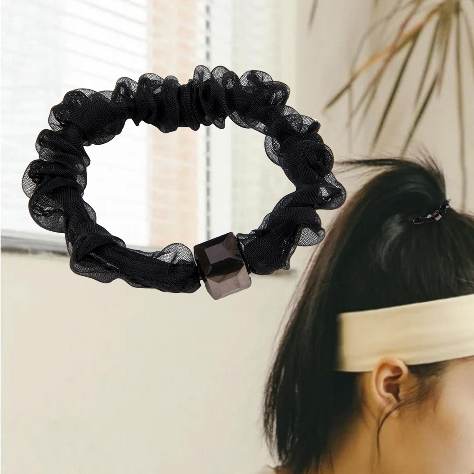 Black Hair Ties Fashion Women Hair Bands for Office Travel Thick / Thin Hair