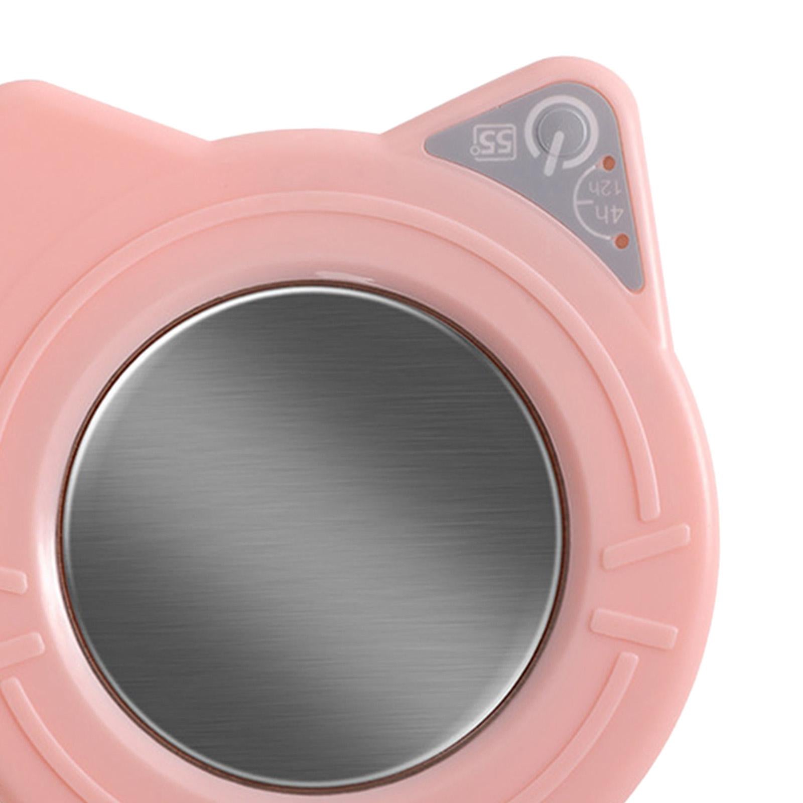 USB Warmer Coaster Button Cup Warmer for Travel Milk Tea Water Hot Chocolate pink