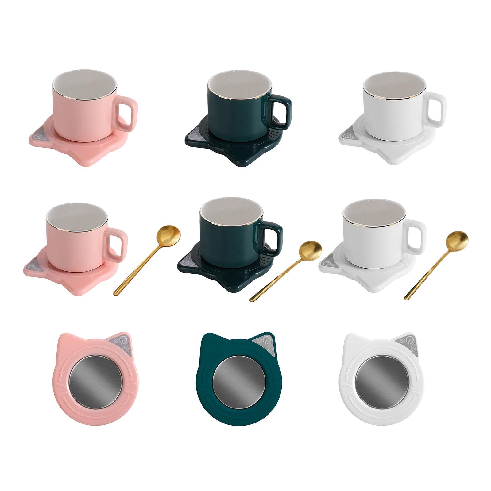 USB Warmer Coaster Button Cup Warmer for Travel Milk Tea Water Hot Chocolate pink