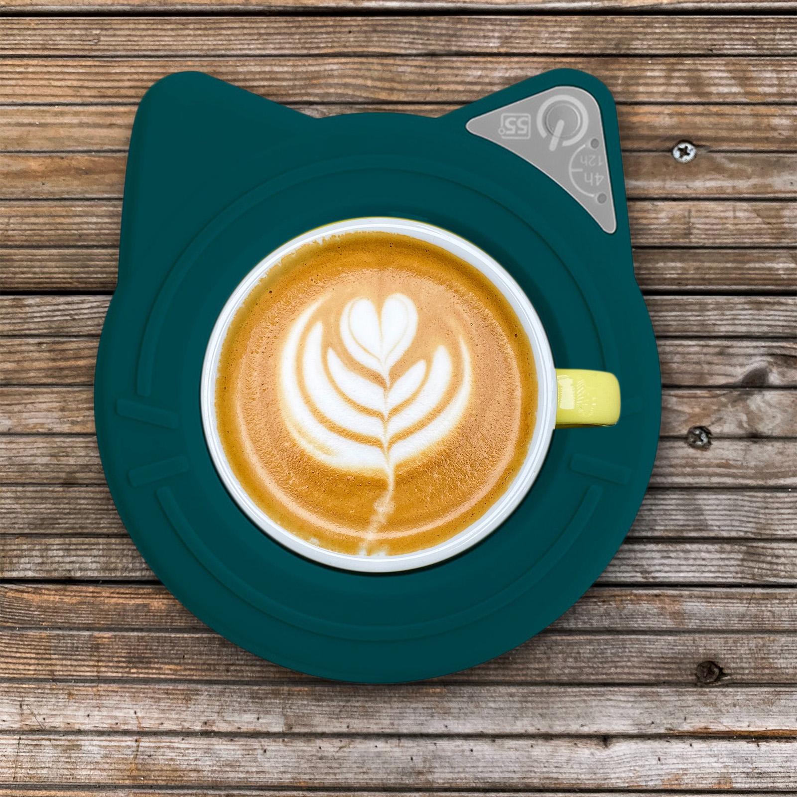 USB Warmer Coaster Button Cup Warmer for Travel Milk Tea Water Hot Chocolate green