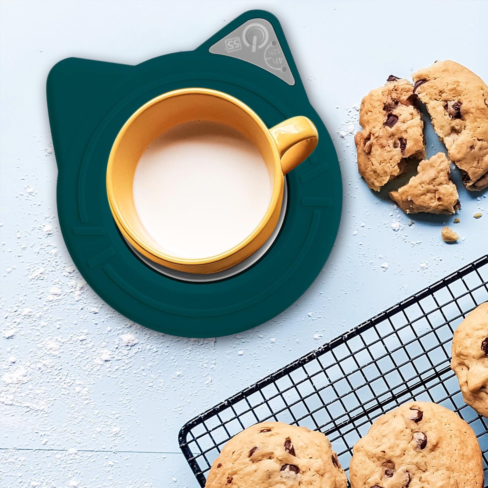 USB Warmer Coaster Button Cup Warmer for Travel Milk Tea Water Hot Chocolate green