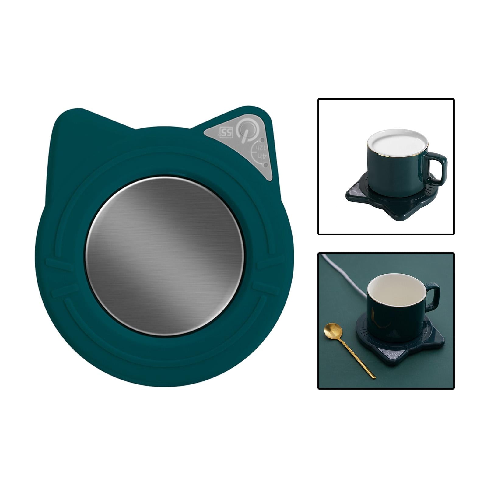 USB Warmer Coaster Button Cup Warmer for Travel Milk Tea Water Hot Chocolate green