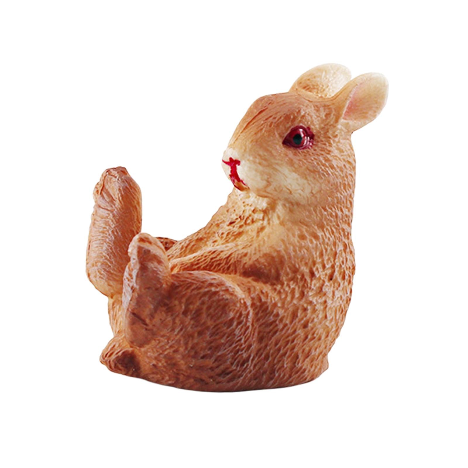 Rabbit Figurines Preschool Rabbit Playset Model for Xmas Present Cake Topper Style C