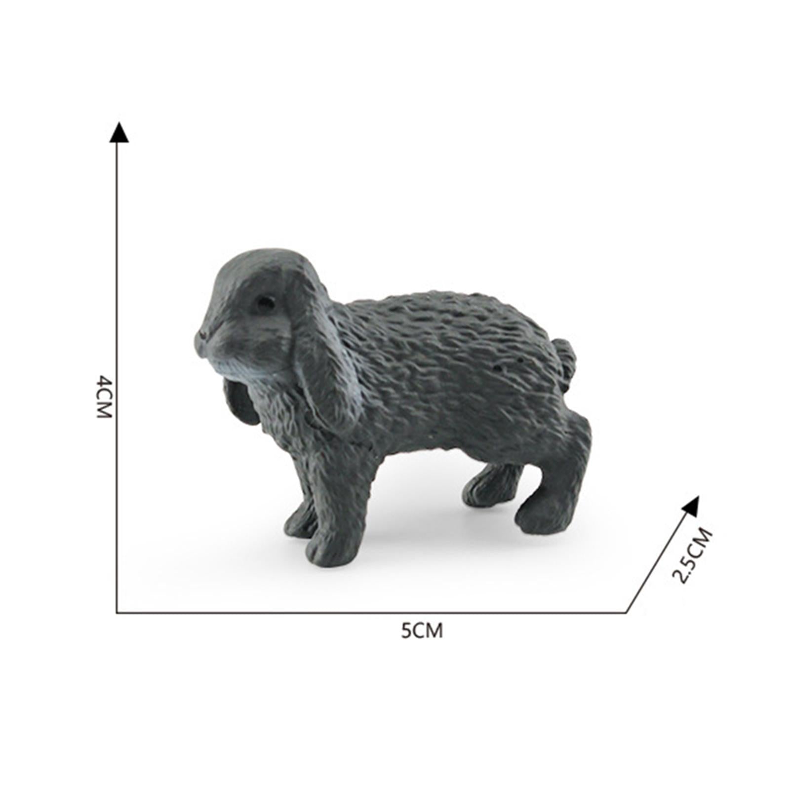 Rabbit Figurines Preschool Rabbit Playset Model for Xmas Present Cake Topper Style E