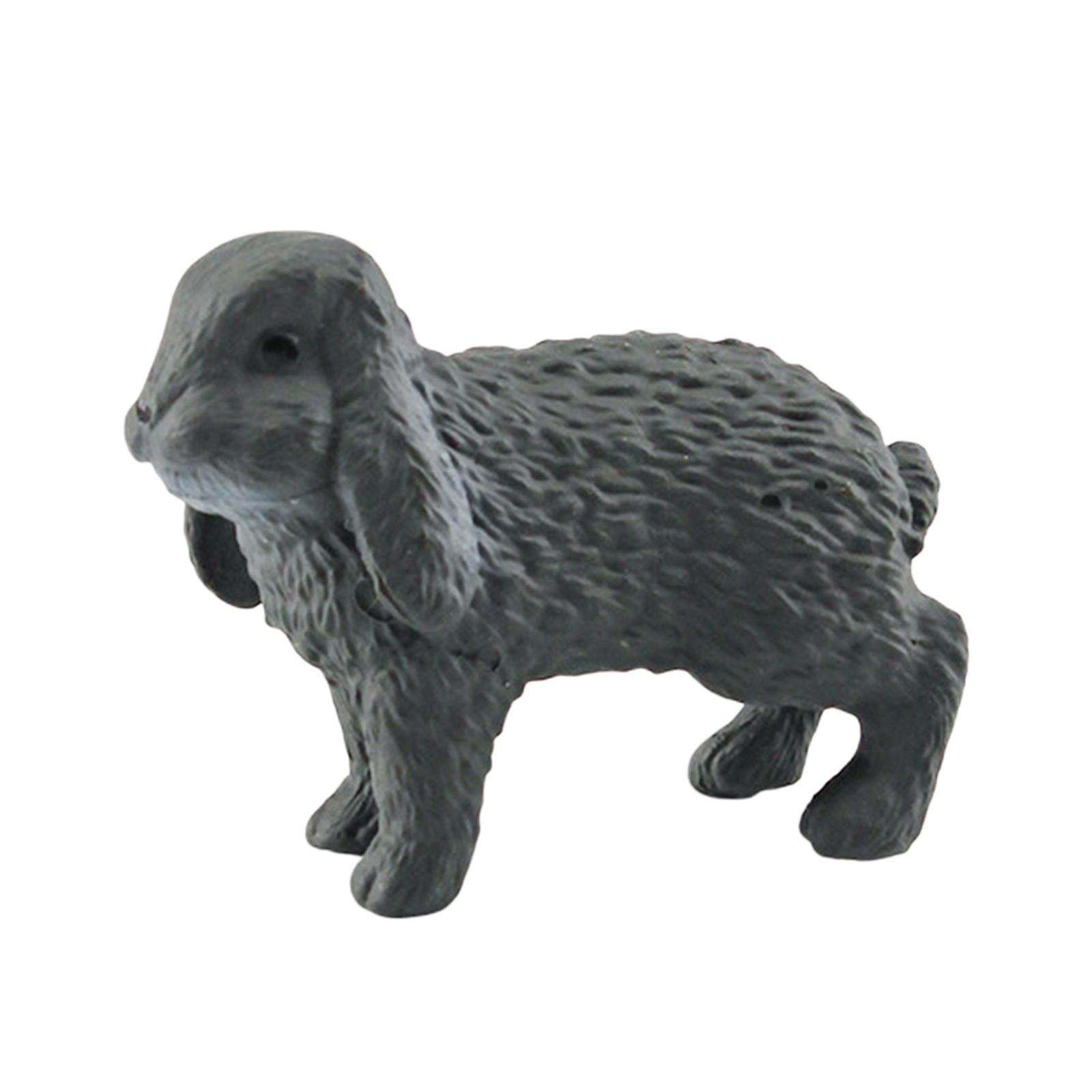 Rabbit Figurines Preschool Rabbit Playset Model for Xmas Present Cake Topper Style E