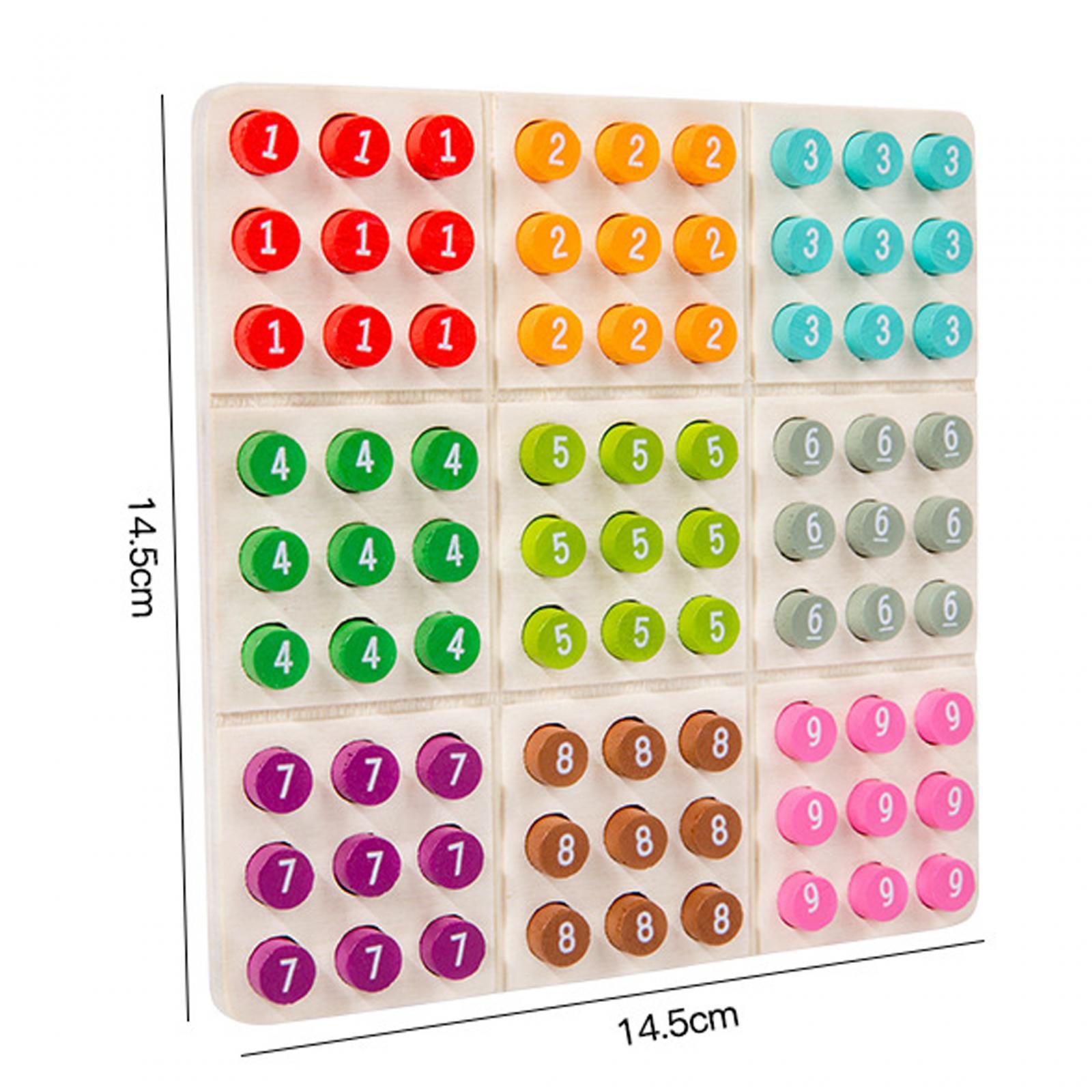 Wooden Sudoku Puzzle Board Game Portable Party Favors Math Learn Brain Teaser Toys
