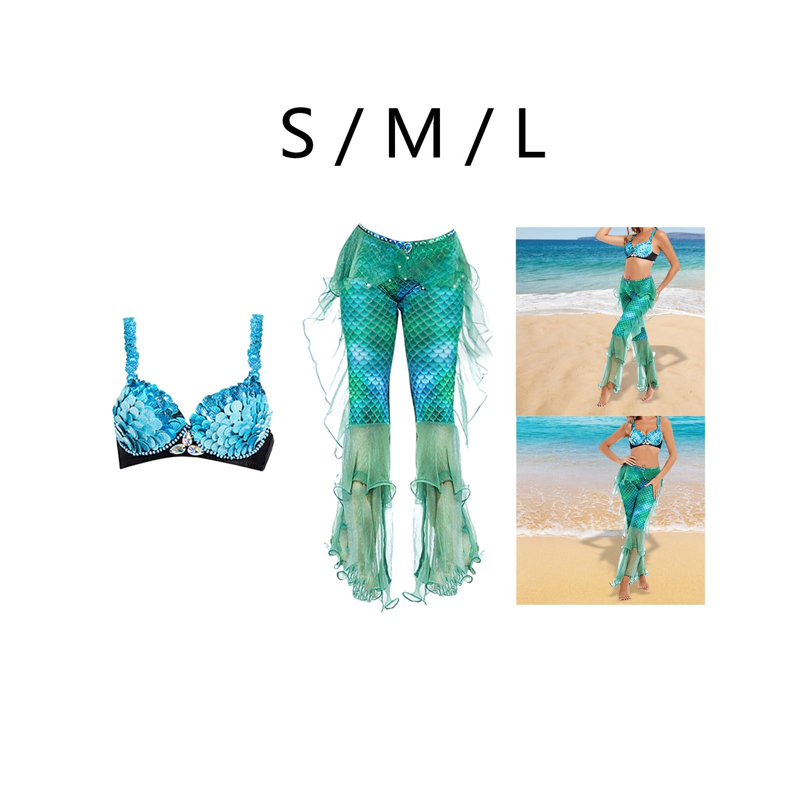 Women's Mermaid Costume Lady Halloween Cosplay Costume Dress up Role Playing S