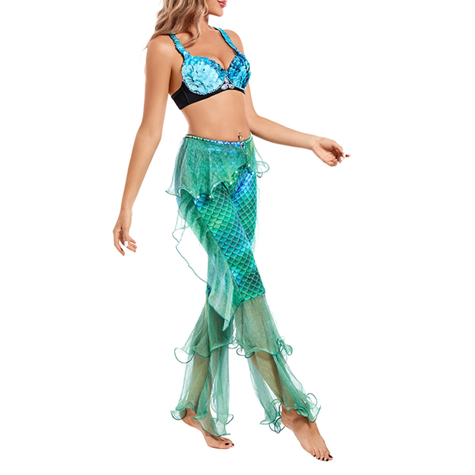 Women's Mermaid Costume Lady Halloween Cosplay Costume Dress up Role Playing L