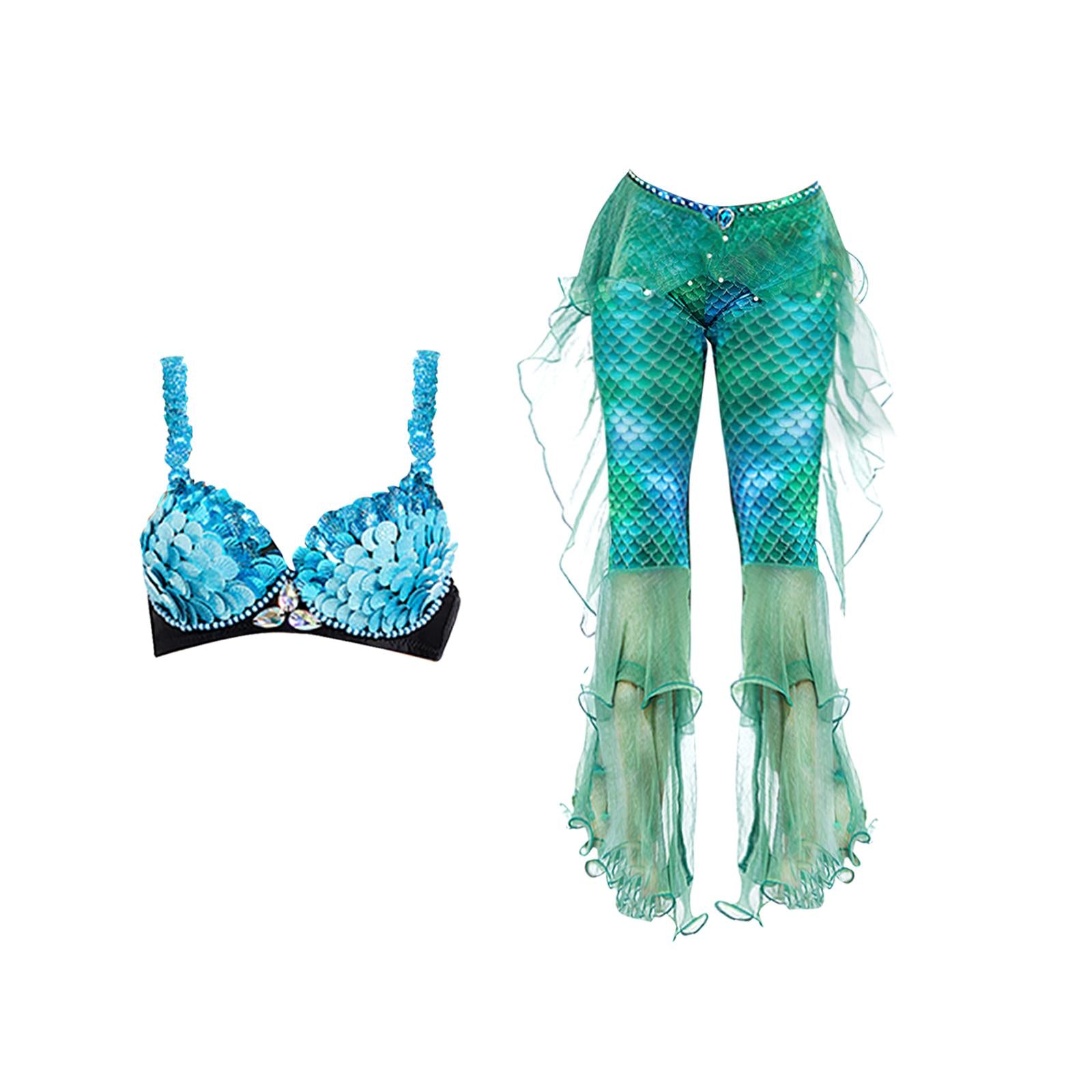 Women's Mermaid Costume Lady Halloween Cosplay Costume Dress up Role Playing L