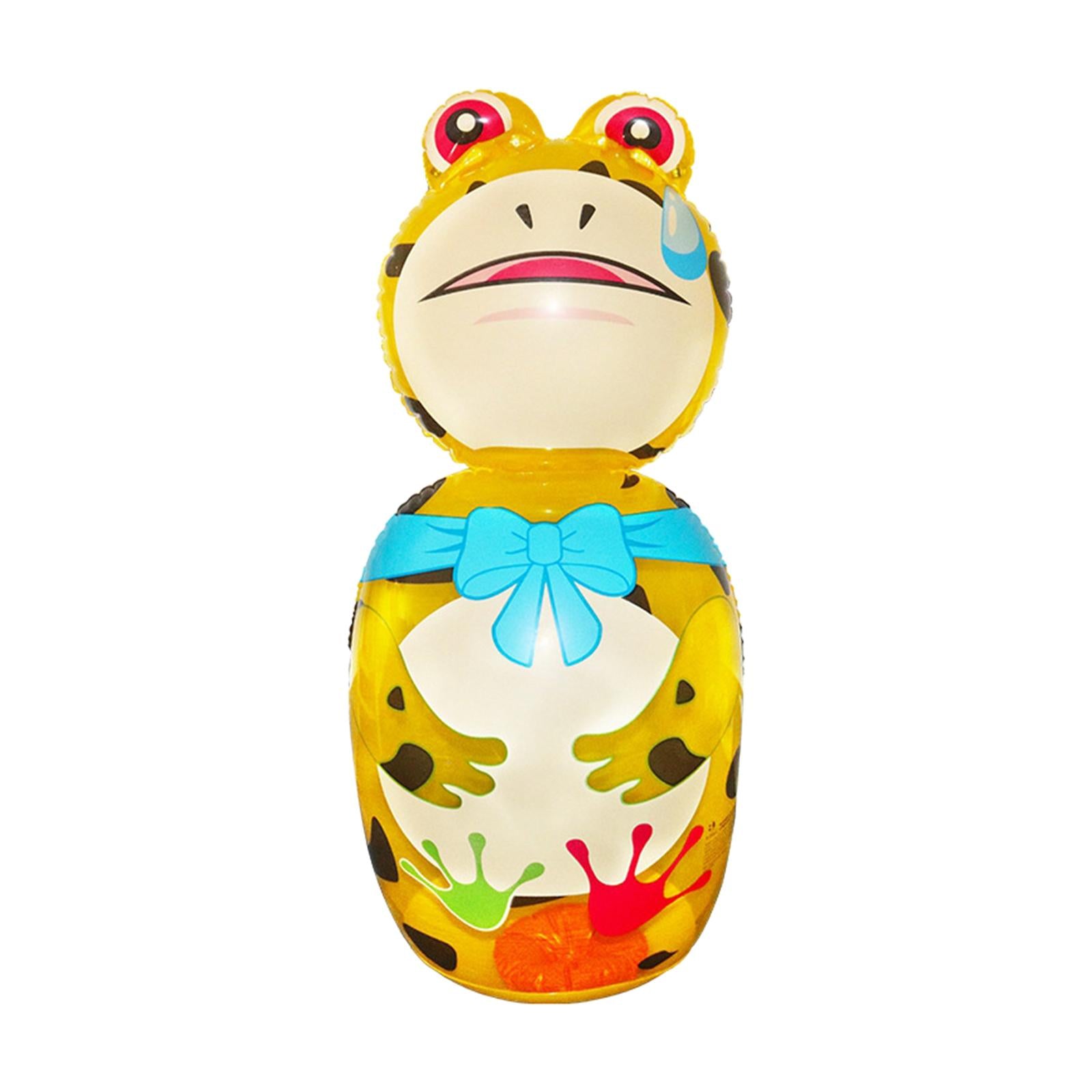 Inflatable Punching Bag for Indoors Outdoors Themed Birthday Party Toddlers Yellow 80cm